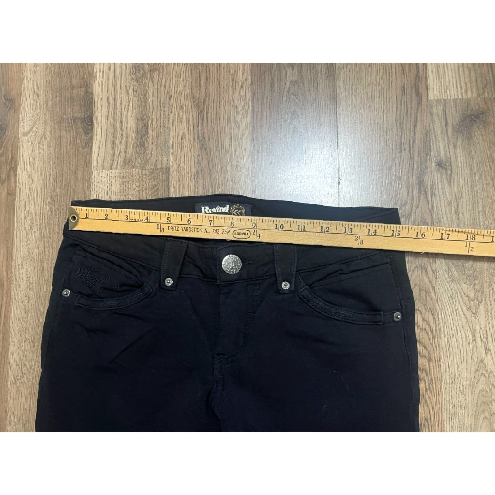 Vintage REWIND Jeans Women’s 9 Black Denim Ankle Straight Leg Size 30" / US 8 / IT 44 - 4 Thumbnail