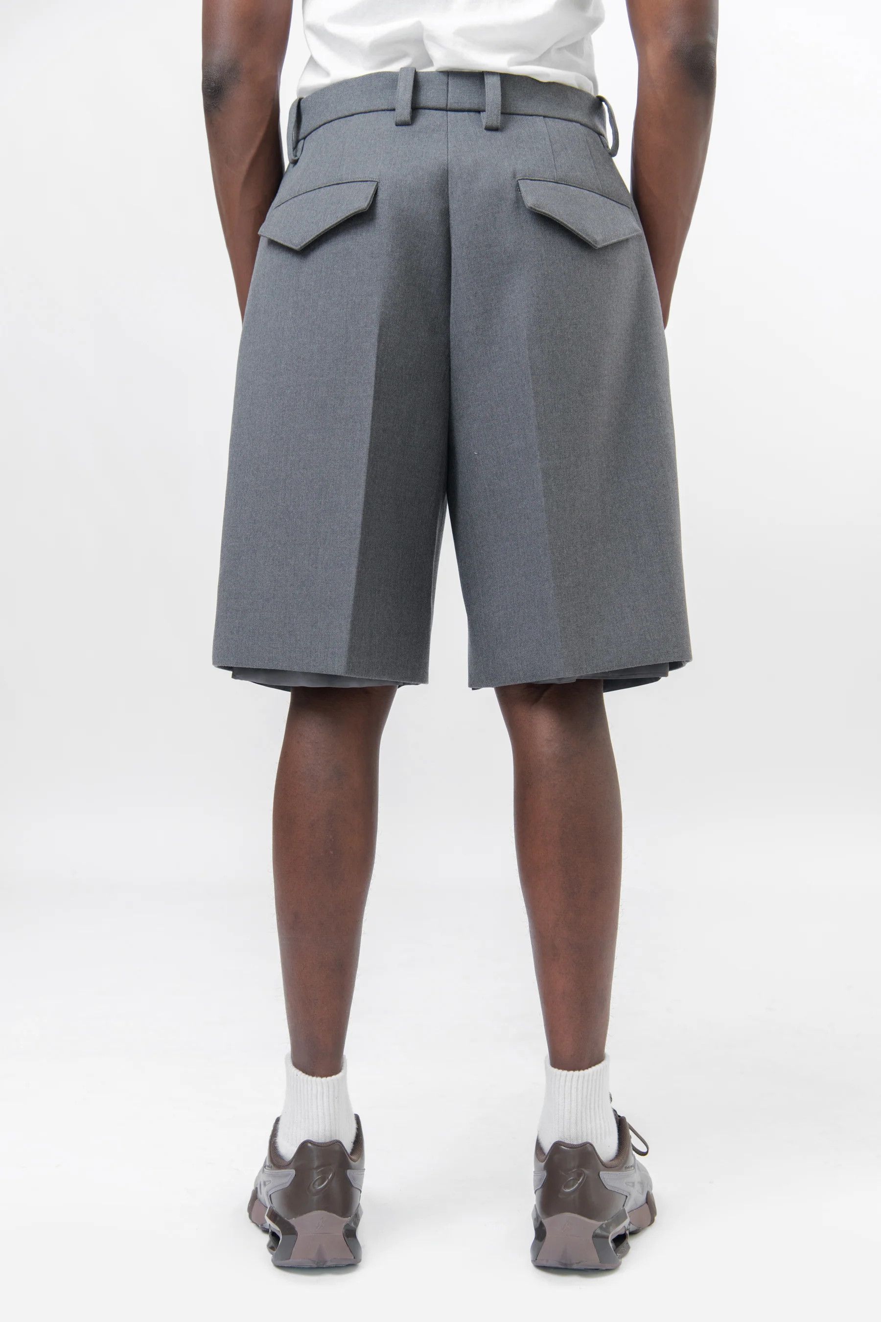 Jil Sander o1y1124 Double Face Fine wool Shorts in Grey Size US 32 / EU 48 - 6 Thumbnail