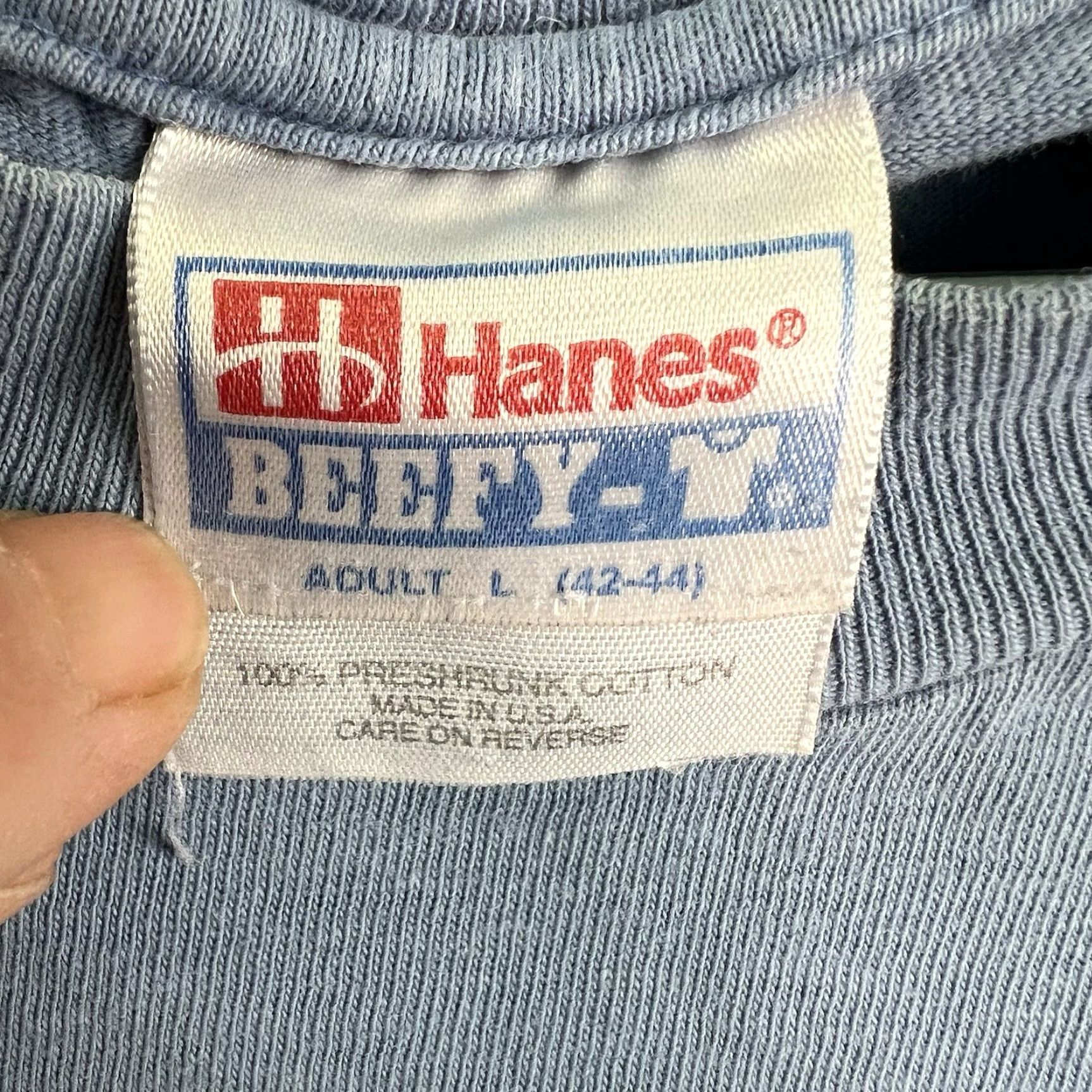 Hanes VINTAGE Hanes Woodstock Festival T-Shirt L Blue Graphic Print 90s Mens Size US L / EU 52-54 / 3 - 5 Thumbnail