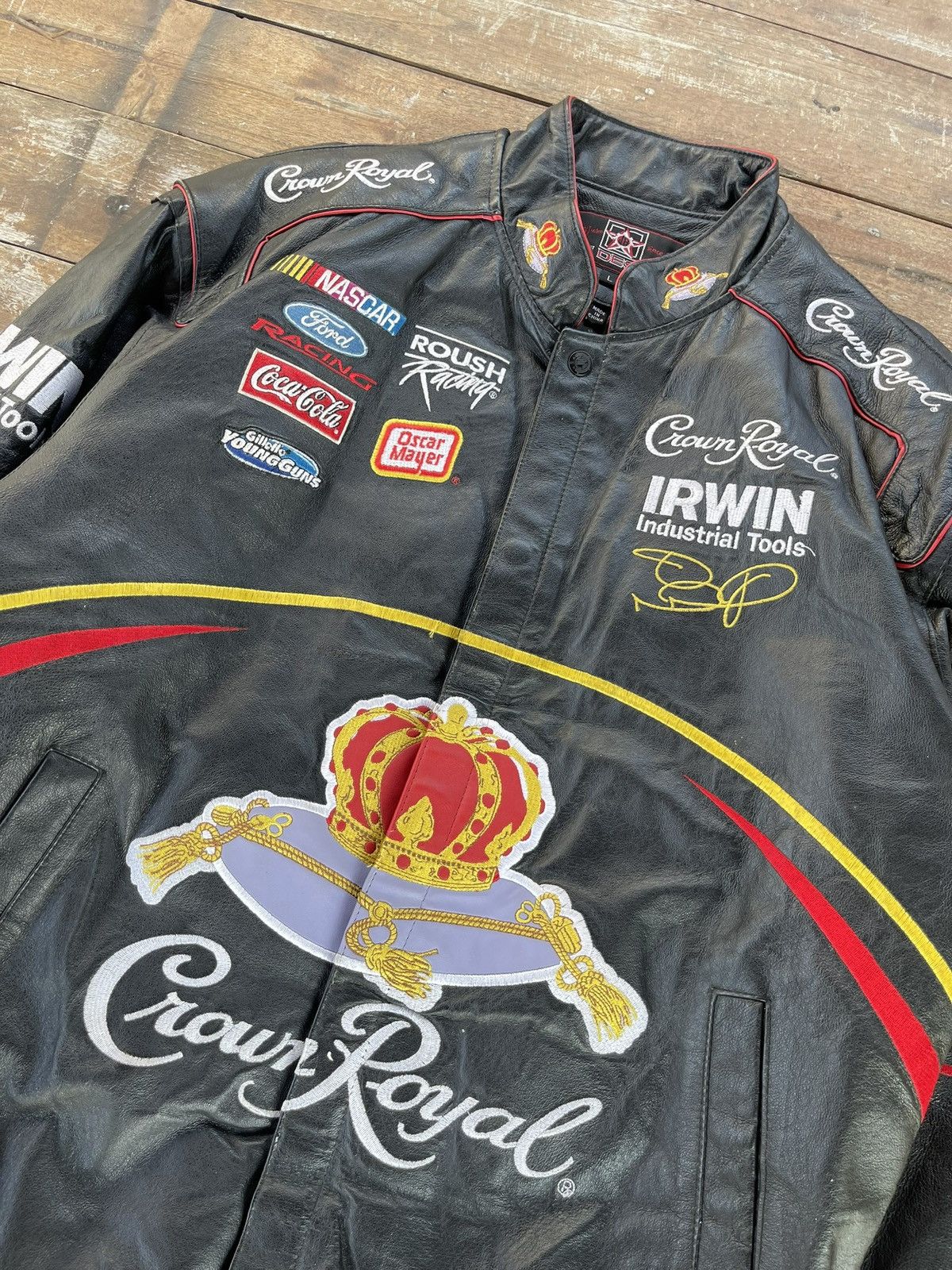 JH Design JH DESIGN NASCAR JACKET ROYAL CROWN FULL LEATHER Size US XL / EU 56 / 4 - 4 Thumbnail