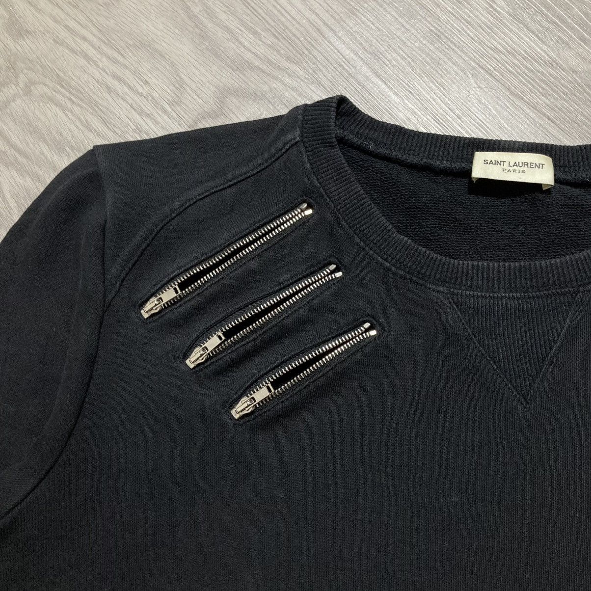 Saint Laurent Paris FW15 Saint Laurent Paris Hedi Slimane 5 Zip Sweatshirt Black Size US M / EU 48-50 / 2 - 9 Thumbnail