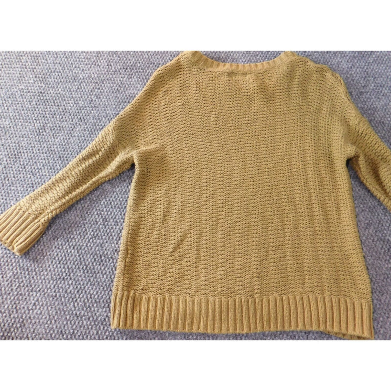 Old Navy Old Navy Womens Sweater Medium Green Pullover Crewneck Stretch Knit Striped Chunky-Knit Raglan Sleeve Bow Button Crew Neck Open Size M / US 6-8 / IT 42-44 - 7 Thumbnail