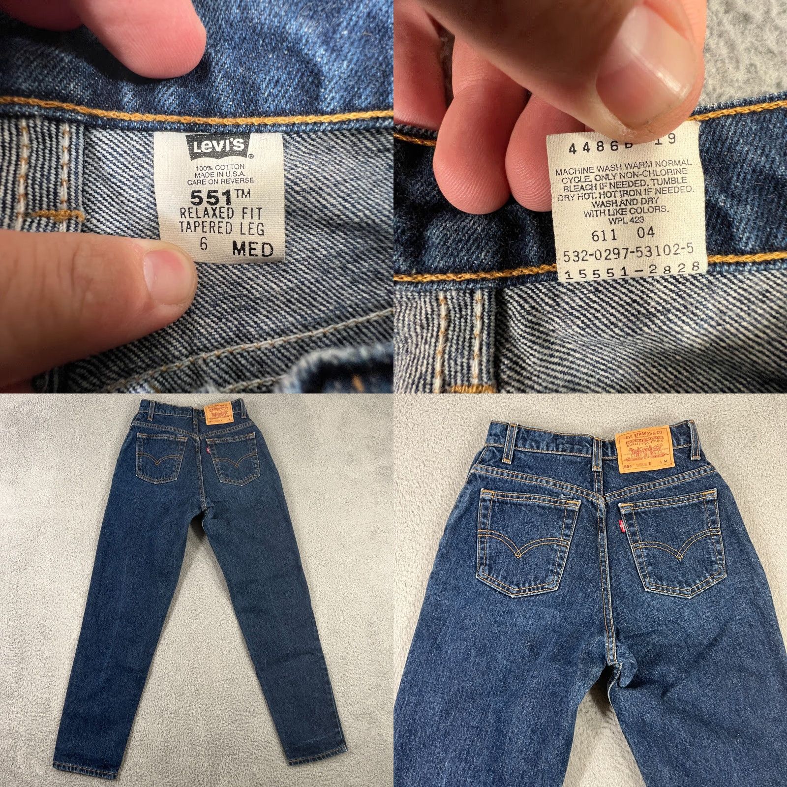 Levi's VINTAGE Levi's Women's 551 Mom Jeans Relaxed Fit Tapered Leg 1990s Blue Denim Size 6 Size 28" / US 6 / IT 42 - 8 Thumbnail