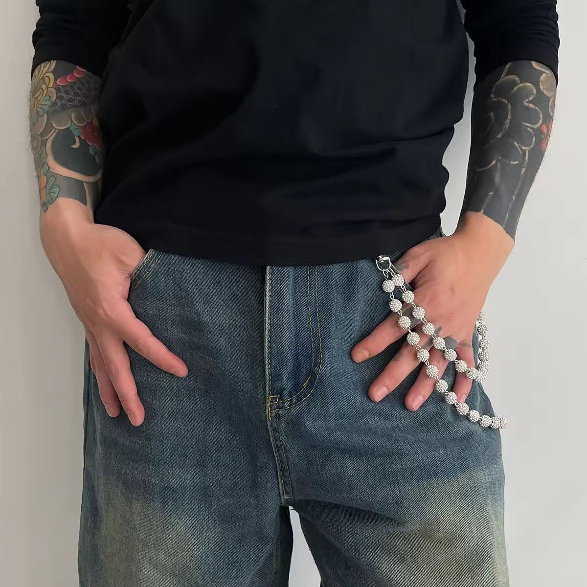 Other 2 Layer Rhinestone Beads Jeans Chain Size ONE SIZE - 2 Thumbnail