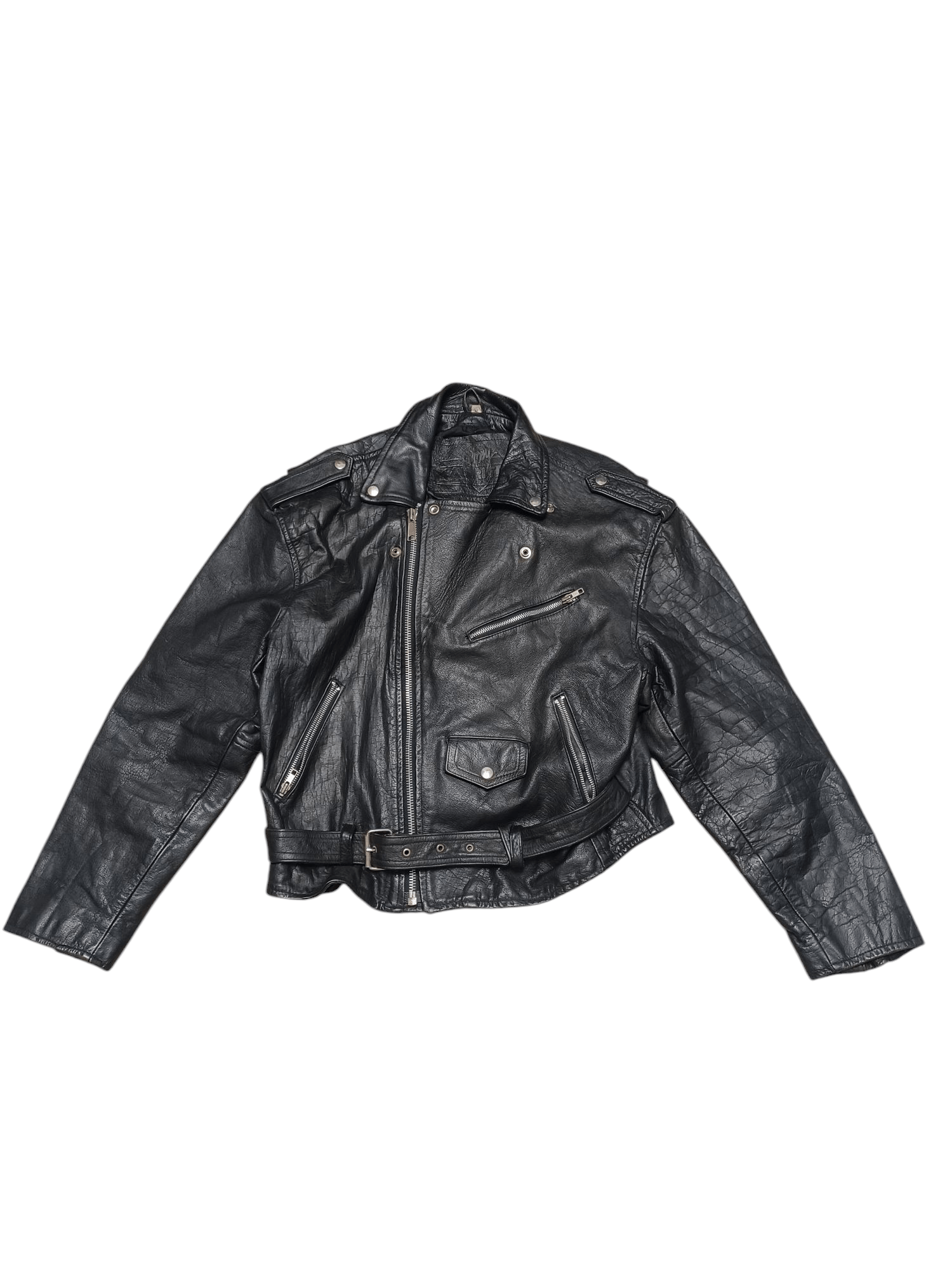 Leather FIRE VINTAGE LEATHER JACKET MOTO BIKER REAL LEATHER YKK Size US XL / EU 56 / 4 - 1 Thumbnail