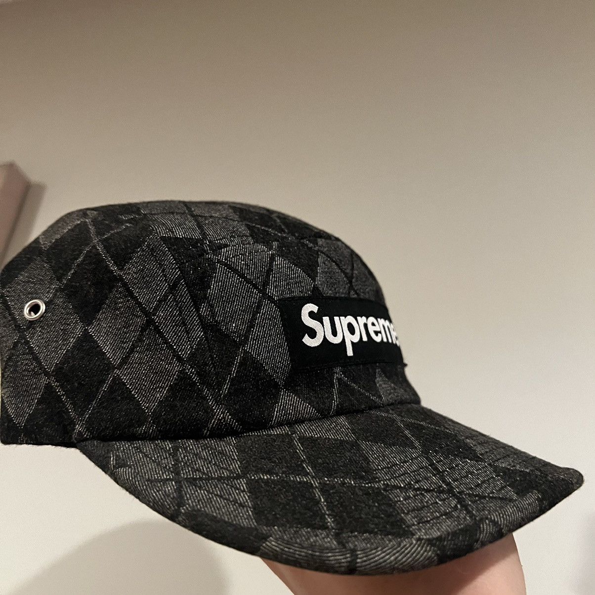 Supreme Supreme Denim Argyle Camp Cap Size ONE SIZE - 6 Thumbnail
