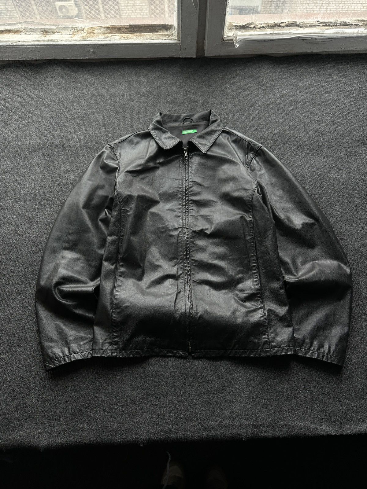 United Colors Of Benetton LUXURY MAFIA 🚨 BENETTON MEN LEATHER JACKET OLD MONEY MEN Size US M / EU 48-50 / 2 - 1 Thumbnail