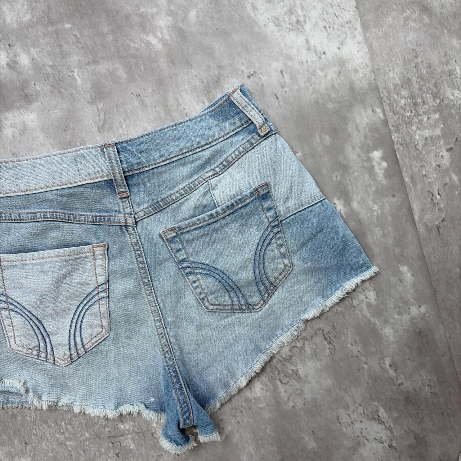 Other Y2K Hollister Surf Grunge Patchwork Mini Denim Shorts Size 25" / US 0 / IT 36 - 3 Thumbnail