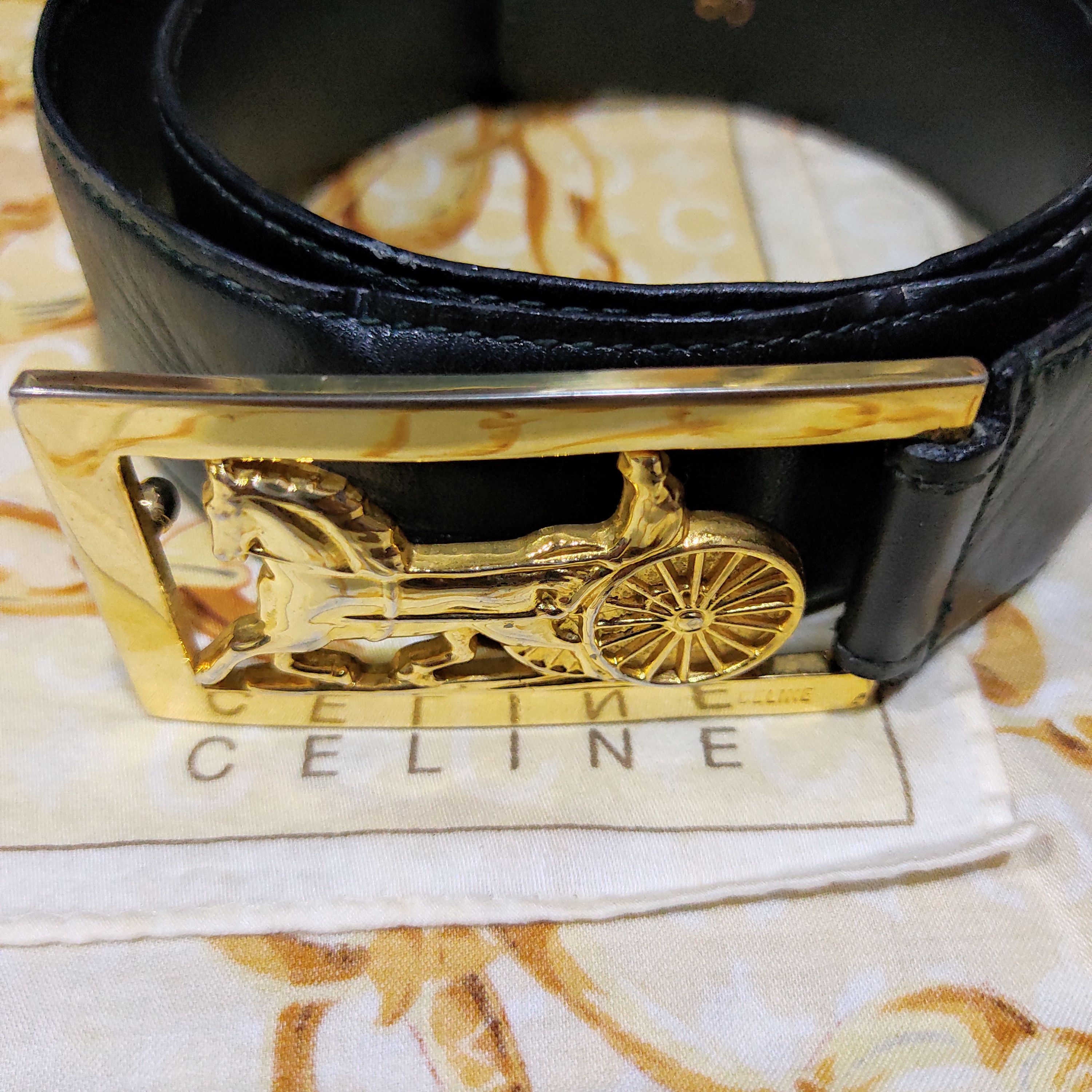 Celine 💥RARE💥 VINTAGE 70s CELINE HORSE CARRIAGE LOGO BELT | Grailed