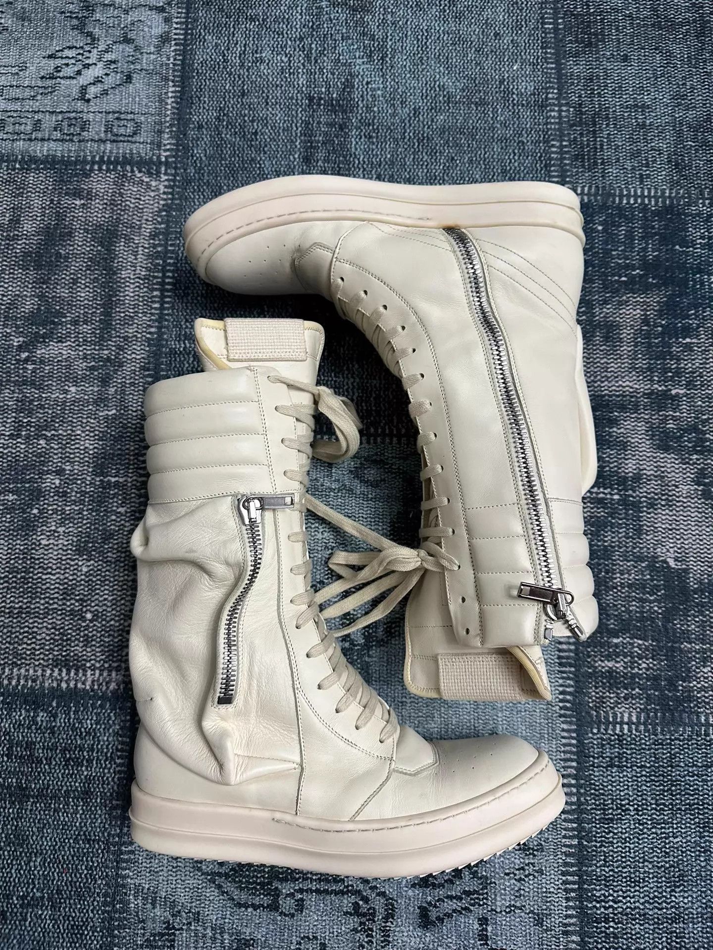 Rick Owens Rick Owens Cargo Basket White Hi-Top Boots W39 Size US 8.5 / IT 38.5 - 3 Thumbnail