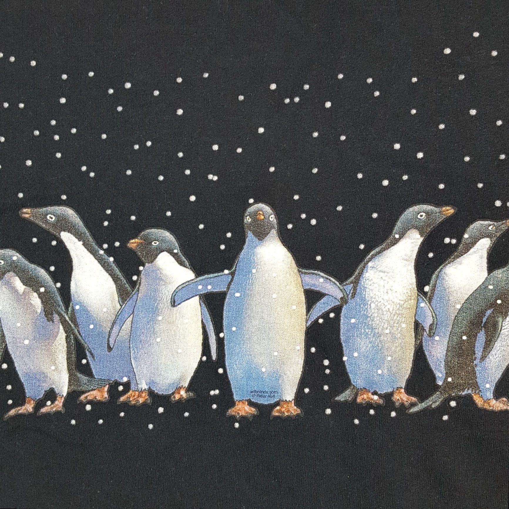 Jerzees VINTAGE Jerzees Sweatshirt Pullover Crewneck Fleece Christmas Snowing Penguins Black L Men Size L Size US L / EU 52-54 / 3 - 3 Thumbnail