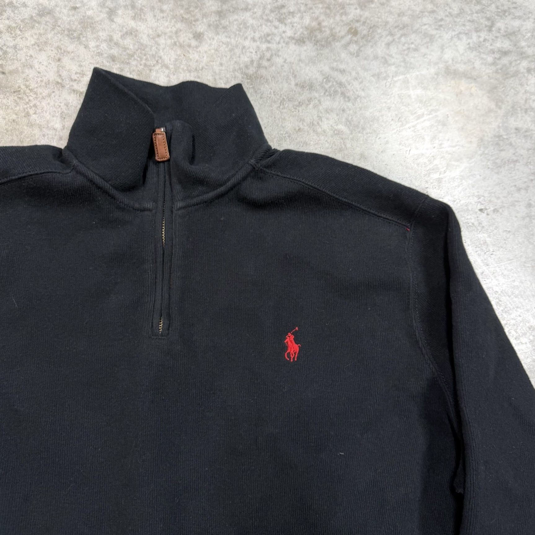 Polo Ralph Lauren VINTAGE Polo Ralph Lauren Sweatshirt Mens XL Black 1/4 Zip Mock Neck Pullover Pony Logo Size US XL / EU 56 / 4 - 3 Thumbnail