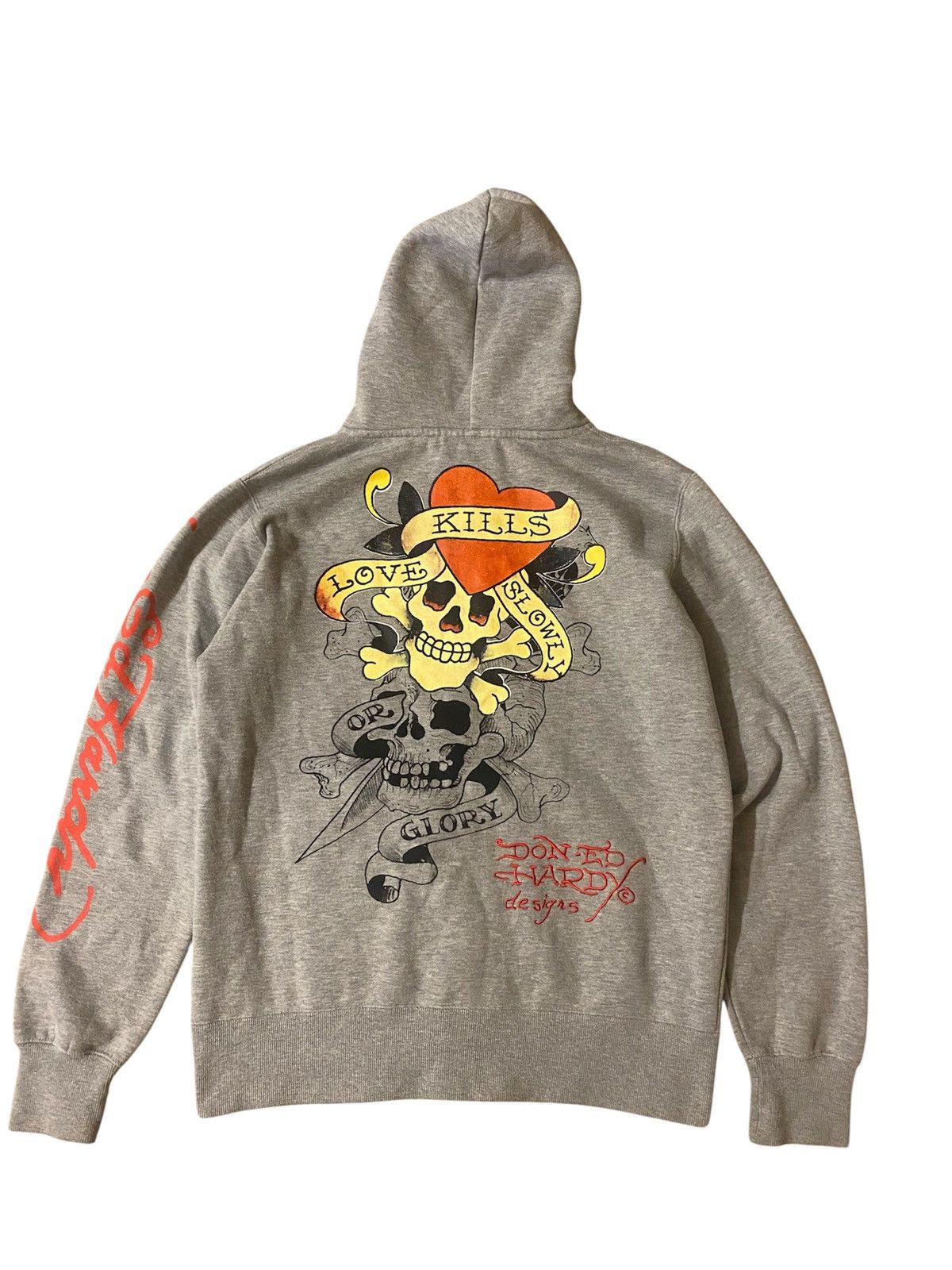 Ed Hardy Ed hardy by Christian Audigier Grey Hoodie Size US L / EU 52-54 / 3 - 1 Thumbnail