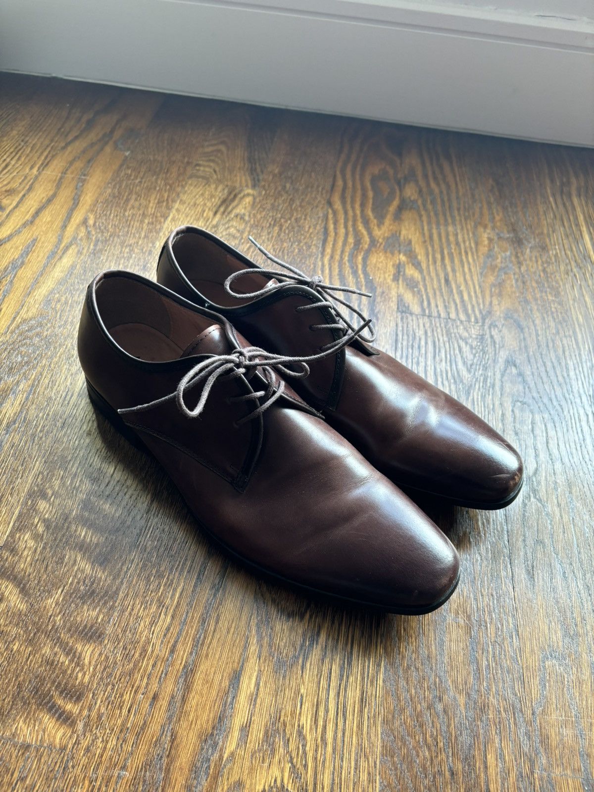 Aldo ALDO DARK BROWN LEATHER OXFORD SHOES Size US 12 / EU 45 - 2 Thumbnail