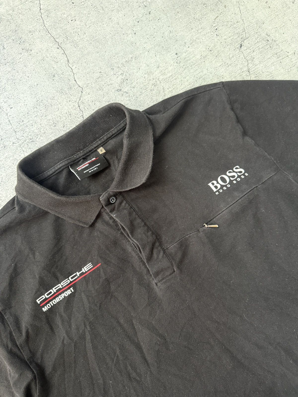 Vintage Vintage Porsche Hugo Boss racing polo t-shirt Size US XL / EU 56 / 4 - 3 Thumbnail