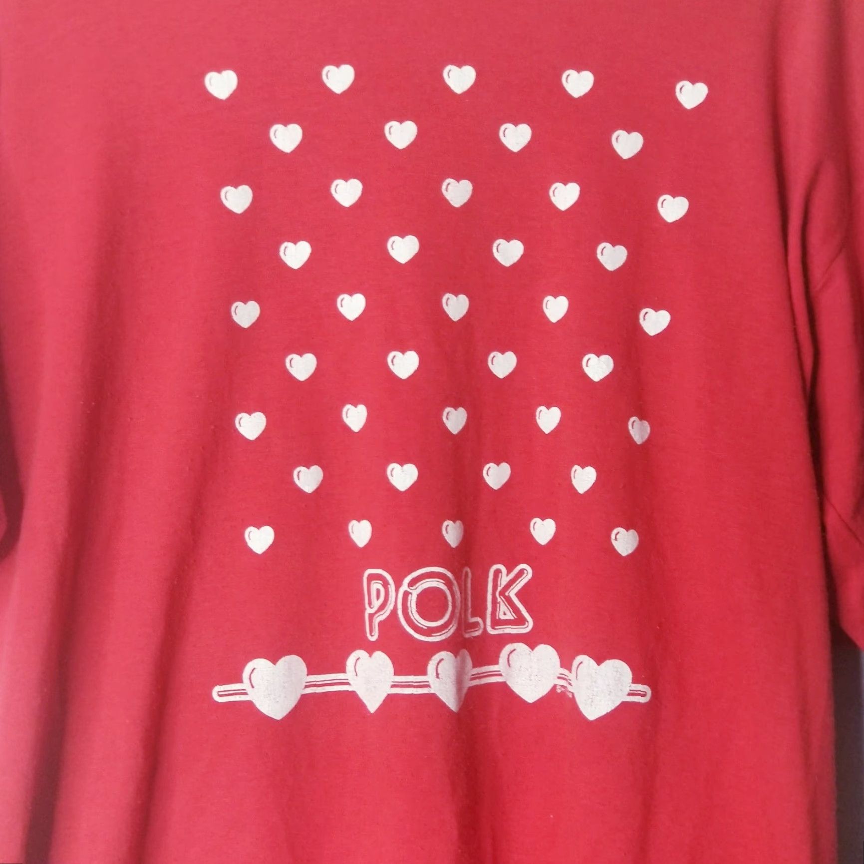Vintage VINTAGE 1970s Size L Red Hearts Polk T Shirt Single Stitch Wolf Unisex Short Sleeve Basic Tee 50/50 Size US L / EU 52-54 / 3 - 2 Thumbnail