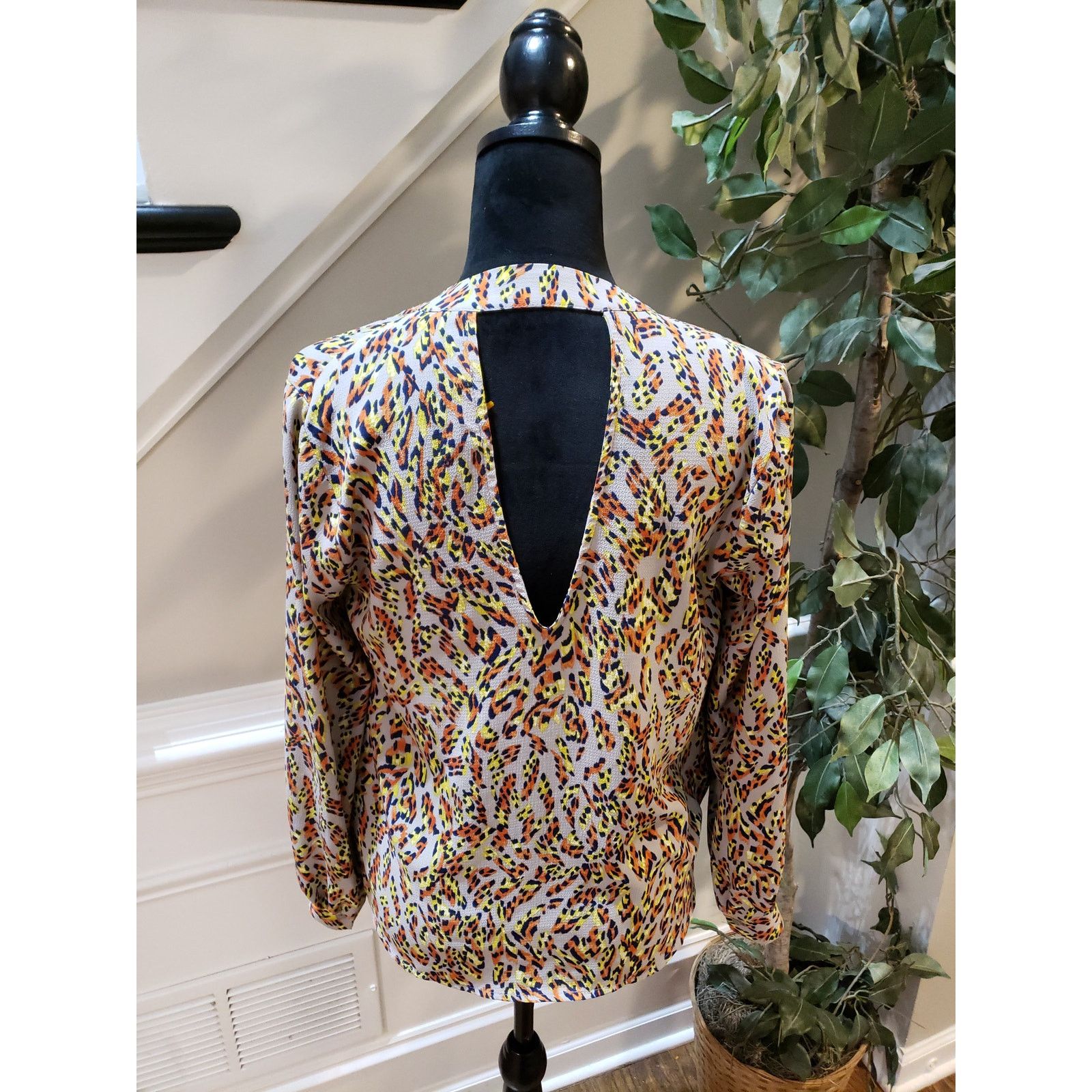 The Unbranded Brand Lush Blouse Women Small Multicolor Leopard Wrap Front Size S / US 4 / IT 40 - 8 Thumbnail