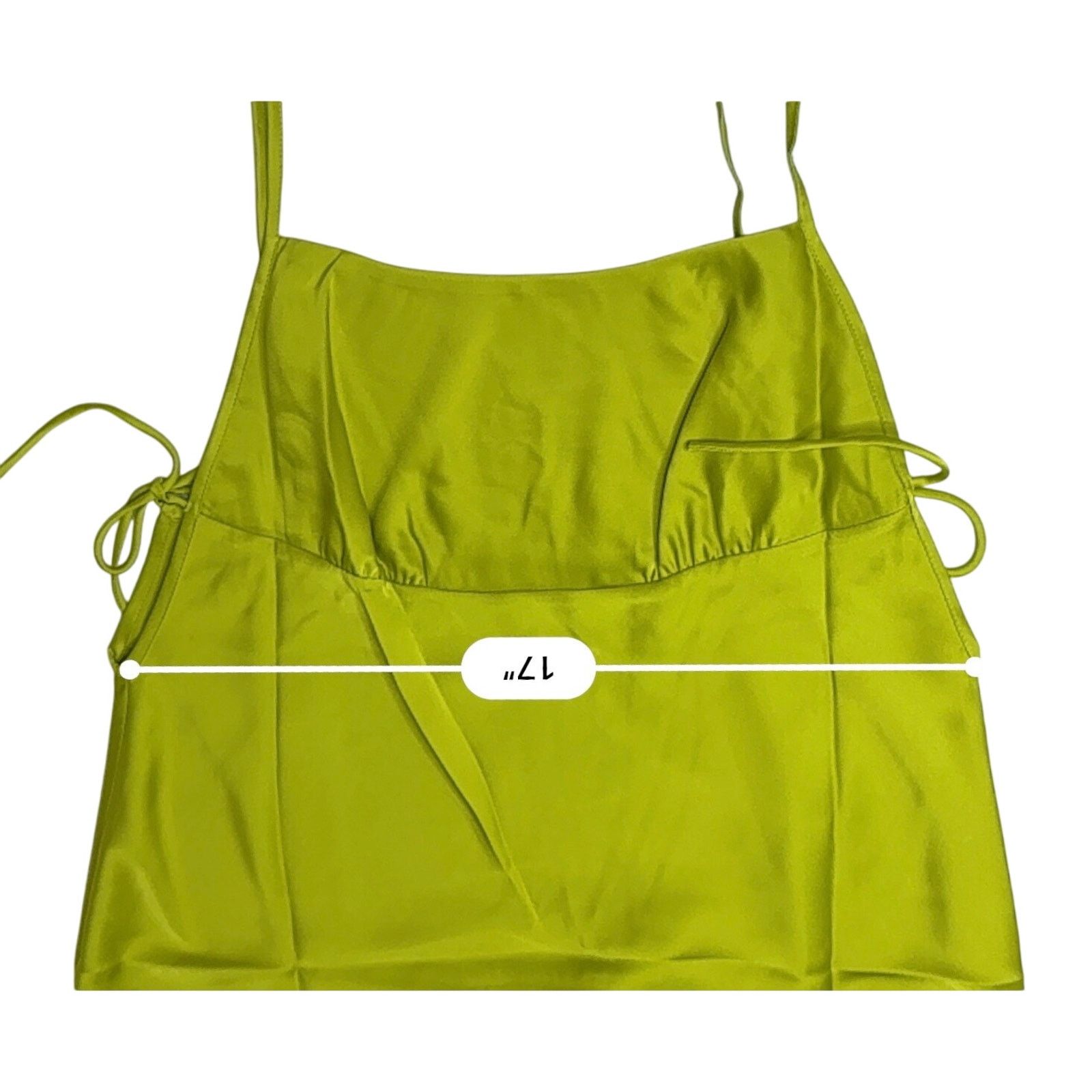 Other Rumored Meadow Mini Dress LARGE Green Satin Empire Cocktail Size L / US 10 / IT 46 - 4 Thumbnail