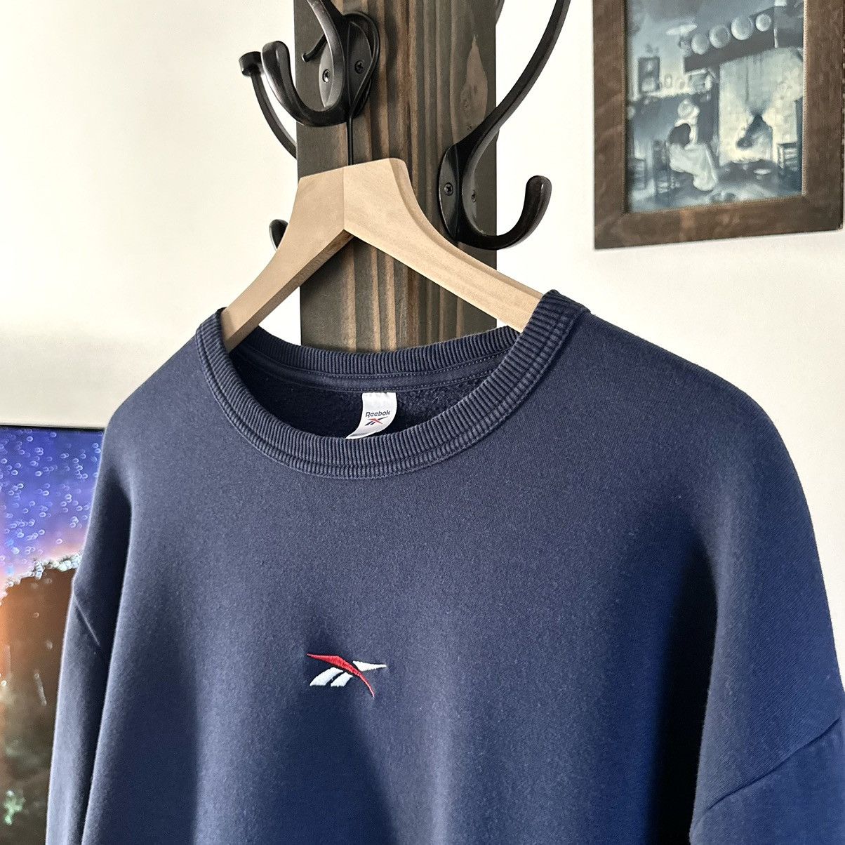 Reebok 🌿Reebok Classics Brand Proud Crew Relaxed Sweatshirt - Navy🌿 Size US XL / EU 56 / 4 - 6 Thumbnail