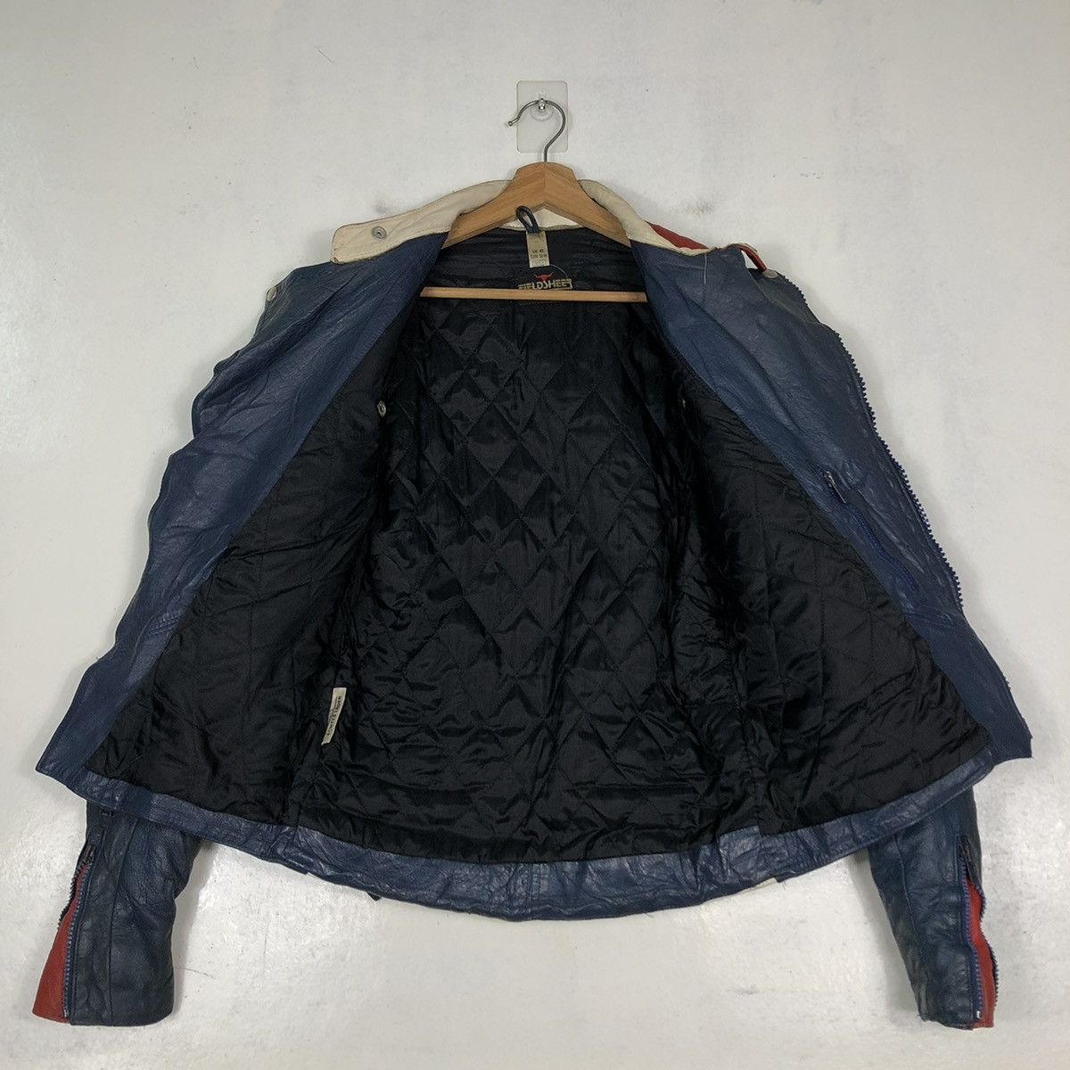 Vintage 🔥VINTAGE BIKER LEATHER JACKET RACING MADE IN ENGLAND ECHTES Size US M / EU 48-50 / 2 - 13 Thumbnail
