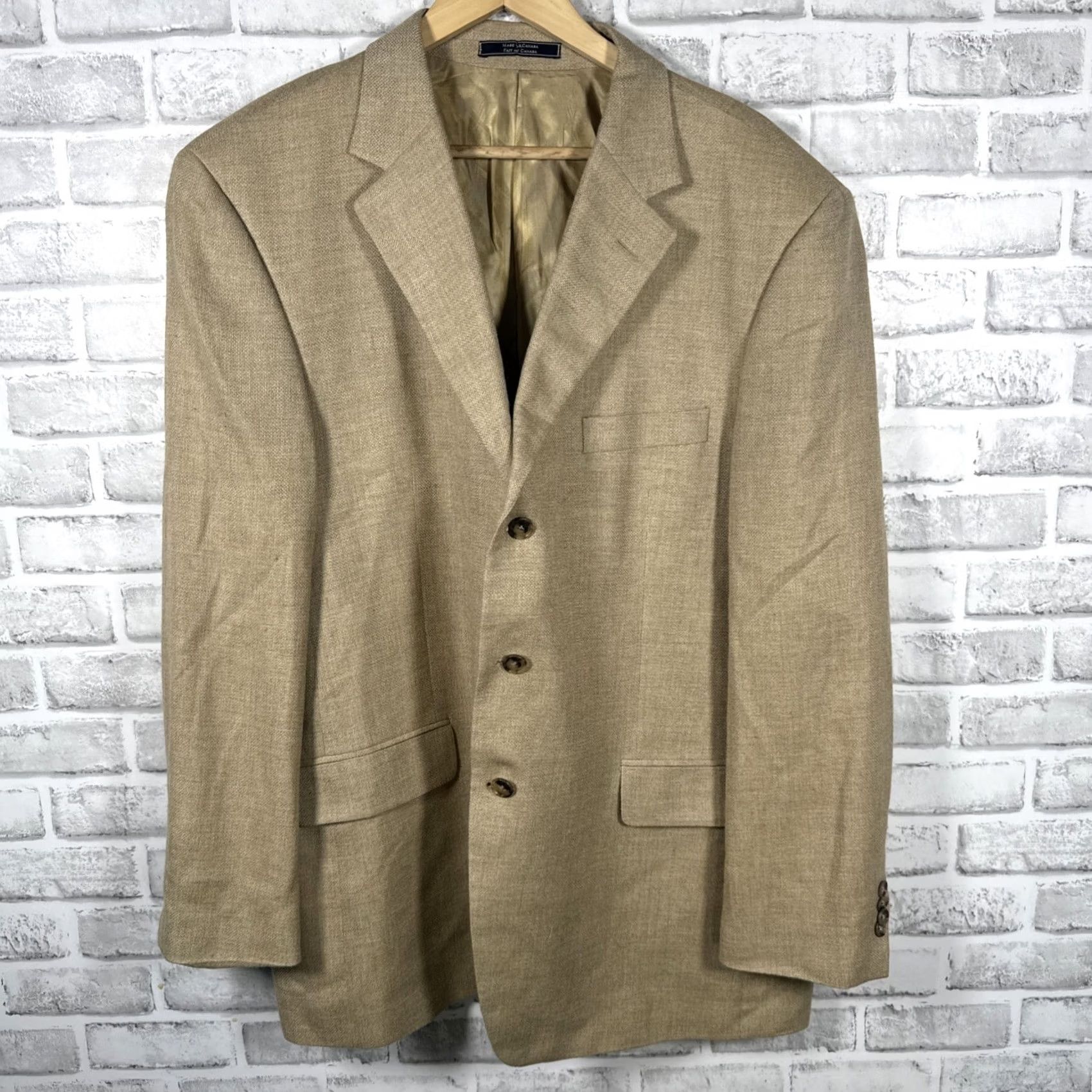 Loro Piana VINTAGE? Loro Piana Sport Coat Men 46 Beige Cashmere Silk 3 Button Ulti​mo Uomo Coat Mens Size US S / EU 44-46 / 1 - 2 Thumbnail