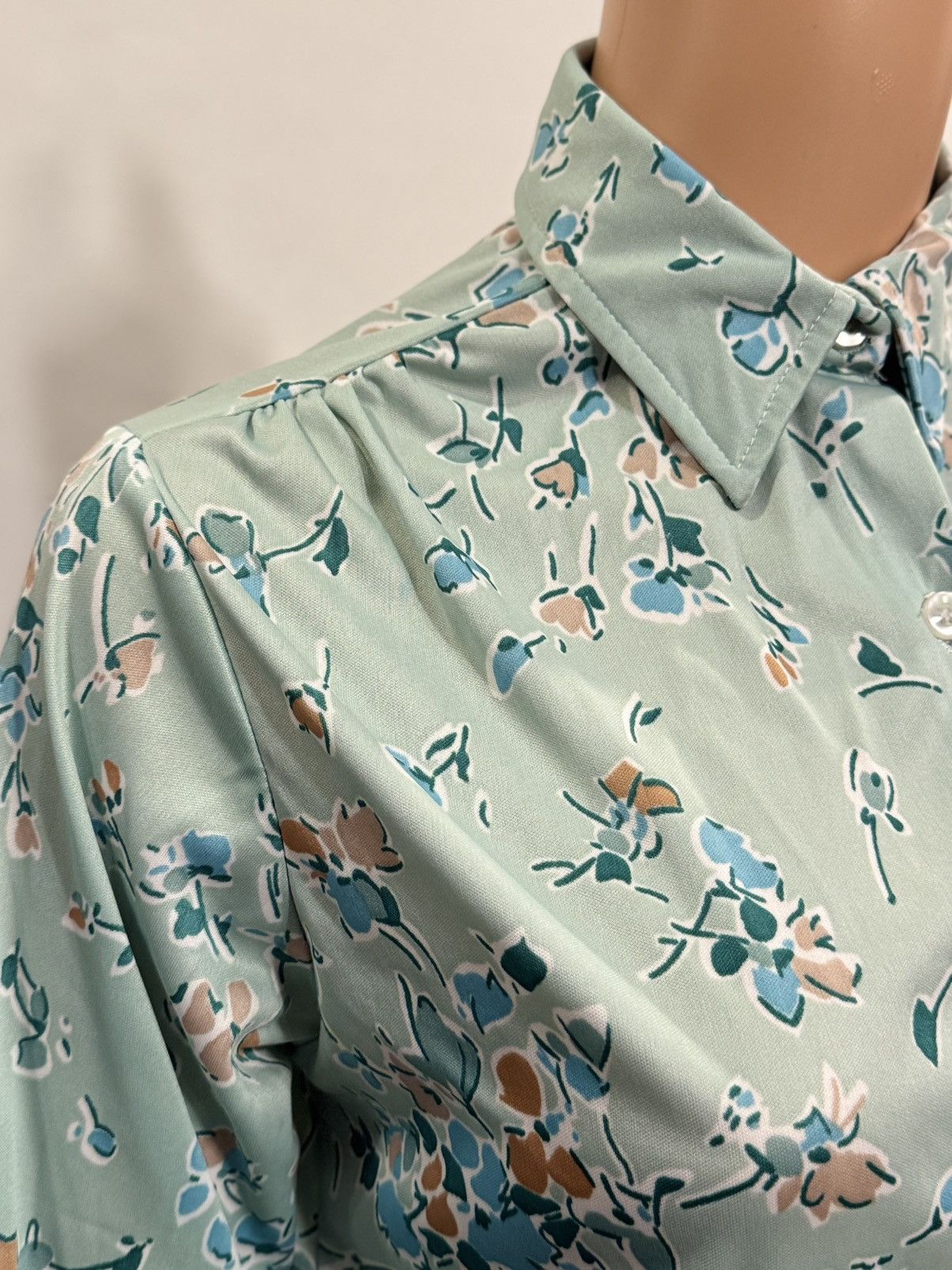 Vintage Women’s 1970’s Made in USA Floral Print Shirt Size XL / US 12-14 / IT 48-50 - 4 Thumbnail