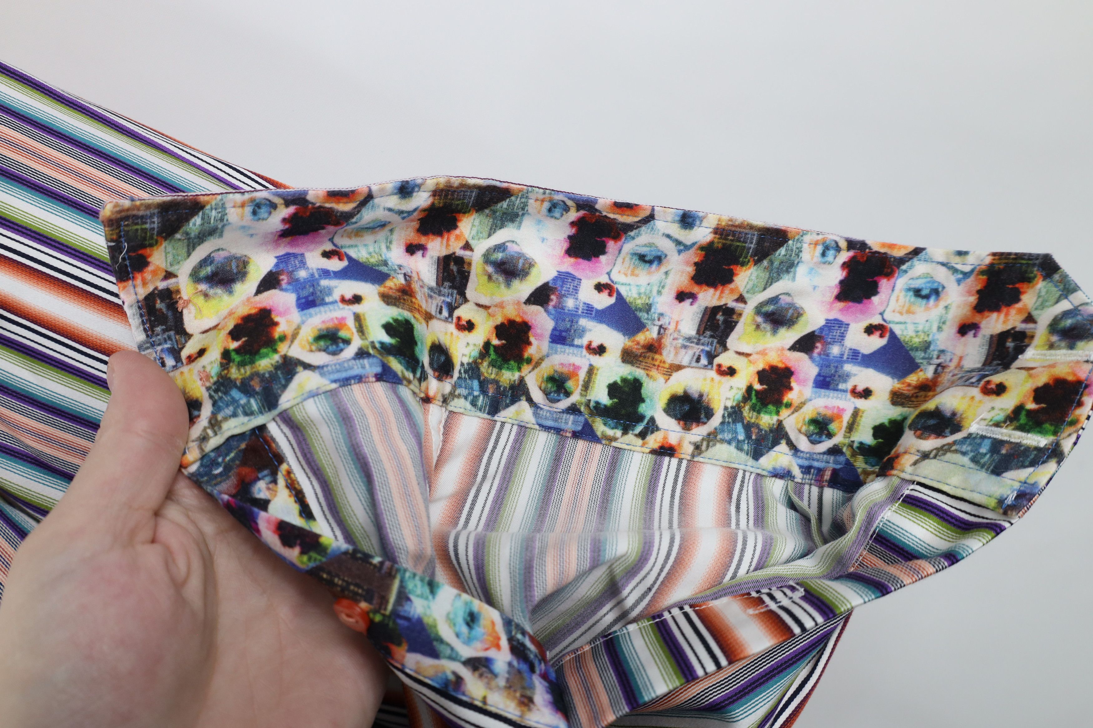 Robert Graham × Vintage Robert Graham Tailored Rainbow Flip Cuff Button Shirt Size US XXL / EU 58 / 5 - 11 Thumbnail