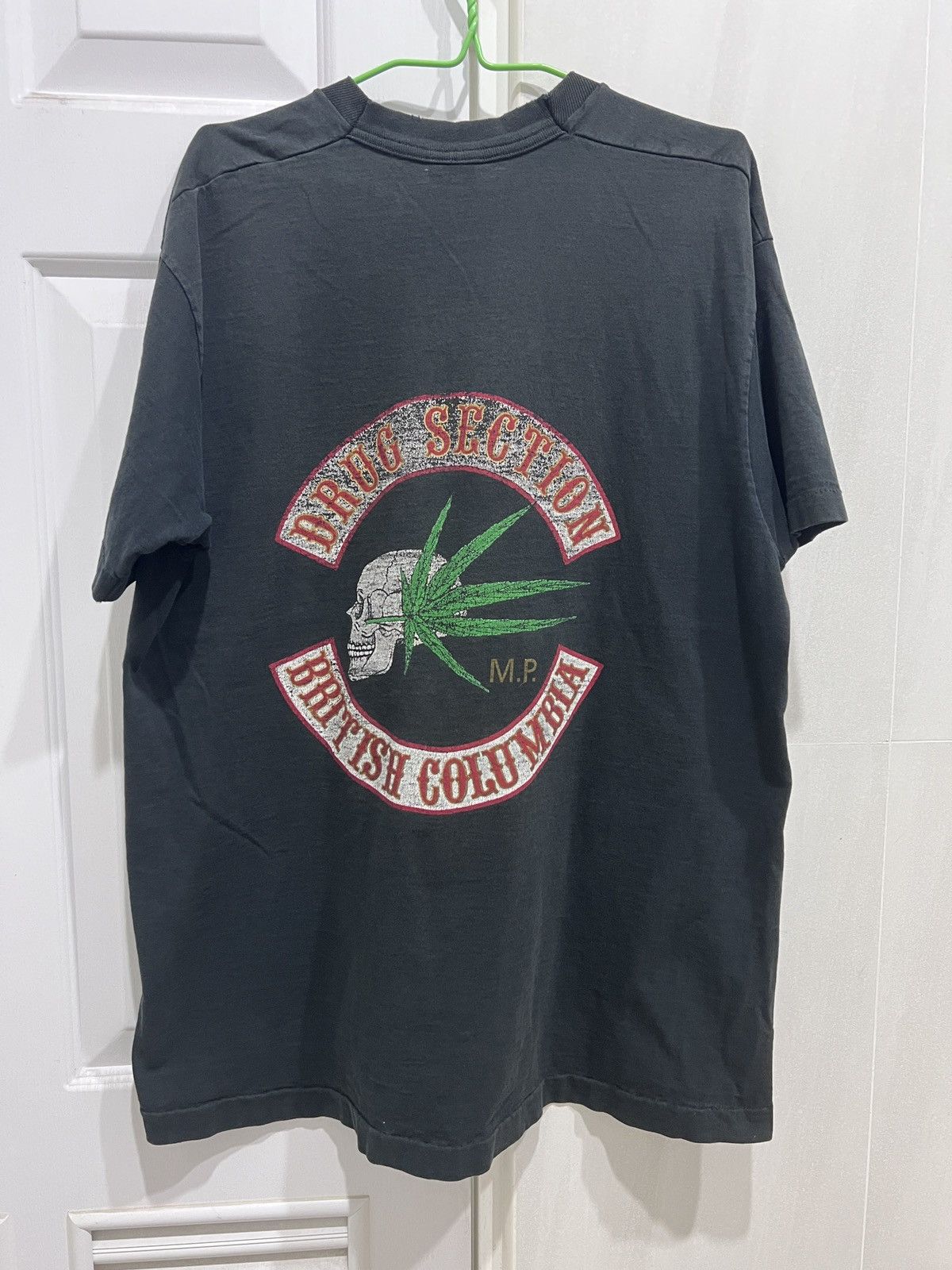 Vintage VTG. 90s Drug Section skull marijuana weed graphic Faded XL Size US XL / EU 56 / 4 - 3 Thumbnail