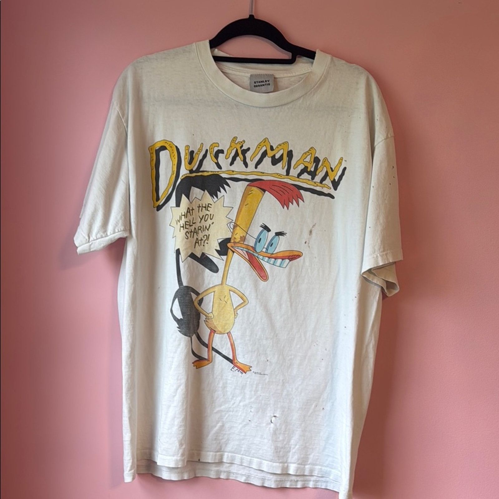 Vintage Vintage 1994 Duck Man t shirt cartoon Stanley Desantis XL Size US XL / EU 56 / 4 - 1 Thumbnail