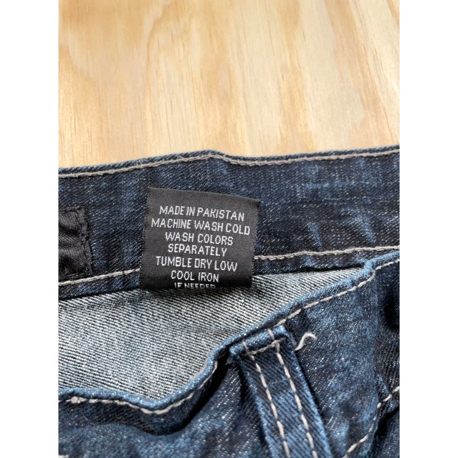 Denime VTG Y2K Streetwear Jeans Men's 36 Regular Dark Blue Denim 37 x 31 Belt Loops 5-Pocket Zipper Fly Vintage Hip Hop 90s Style Size US 36 / EU 52 - 4 Thumbnail