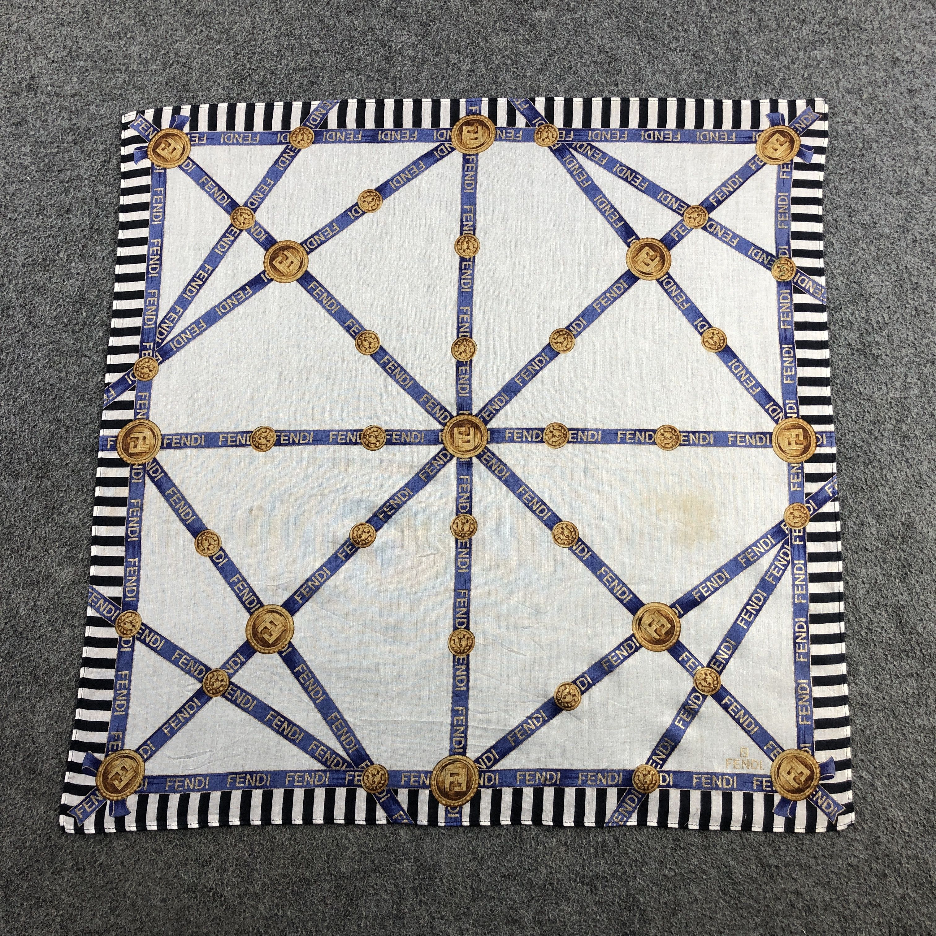 Vintage FEndI Monogram FF Handkerchief Neckerchief Bandana H2735 Size ONE SIZE - 2 Thumbnail