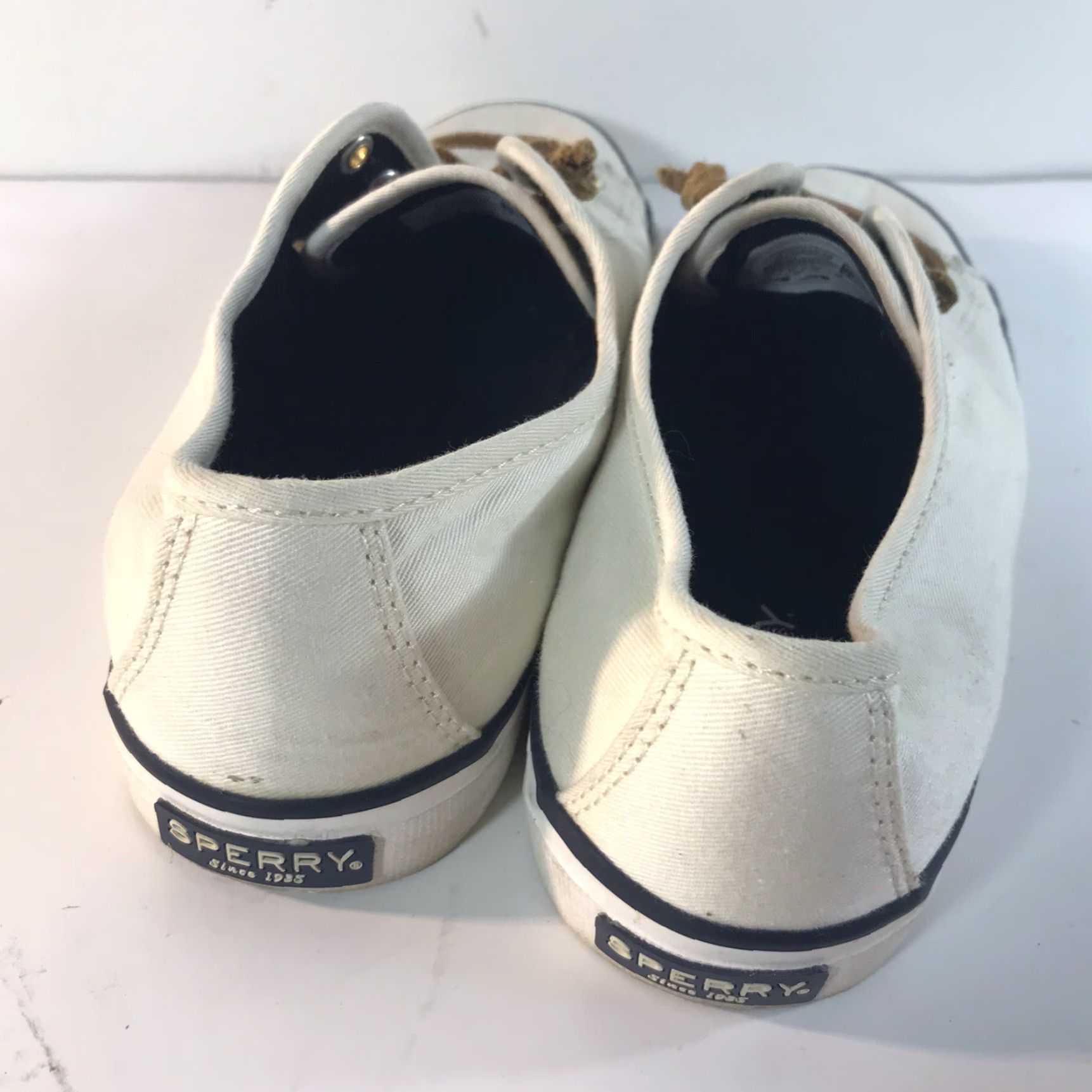 Sperry VINTAGE Sperry Top Sider Casual Slip-On Women’s Size 8 White Canvas Shoes Size M / US 6-8 / IT 42-44 - 3 Thumbnail