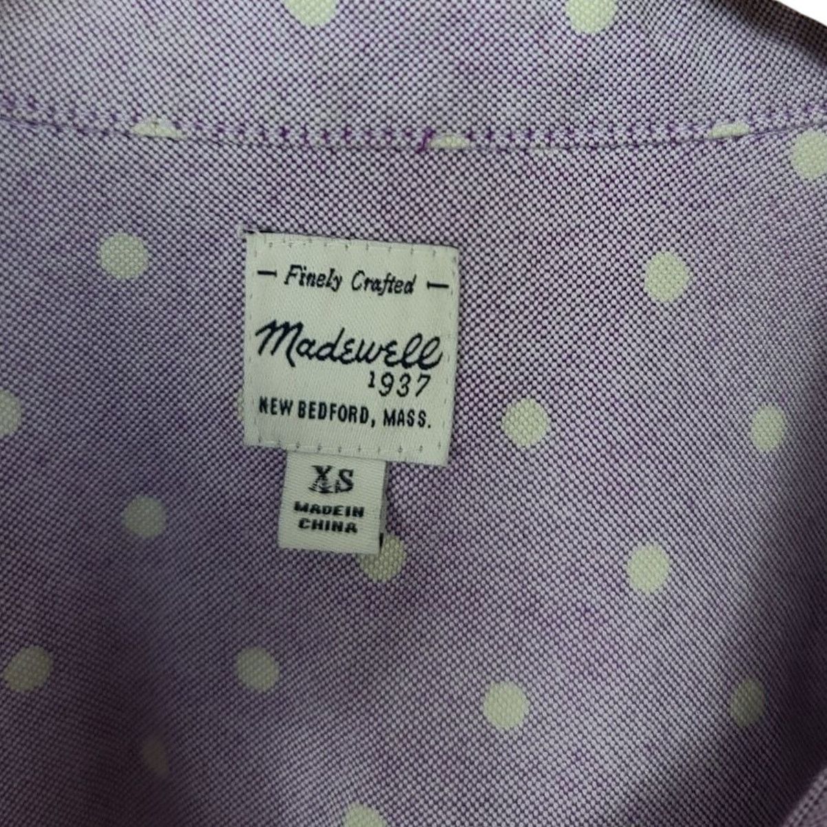 Madewell Madewell Polka Dot Shrunken Boyshirt Lavender Size US XS / EU 42 / 0 - 3 Thumbnail