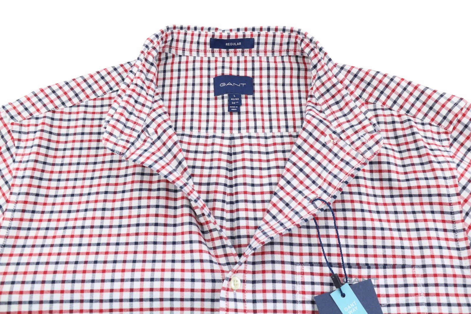 Gant OXFORD TATTERSALL L Equestrian Red Button-Down 87494 Size US L / EU 52-54 / 3 - 4 Thumbnail