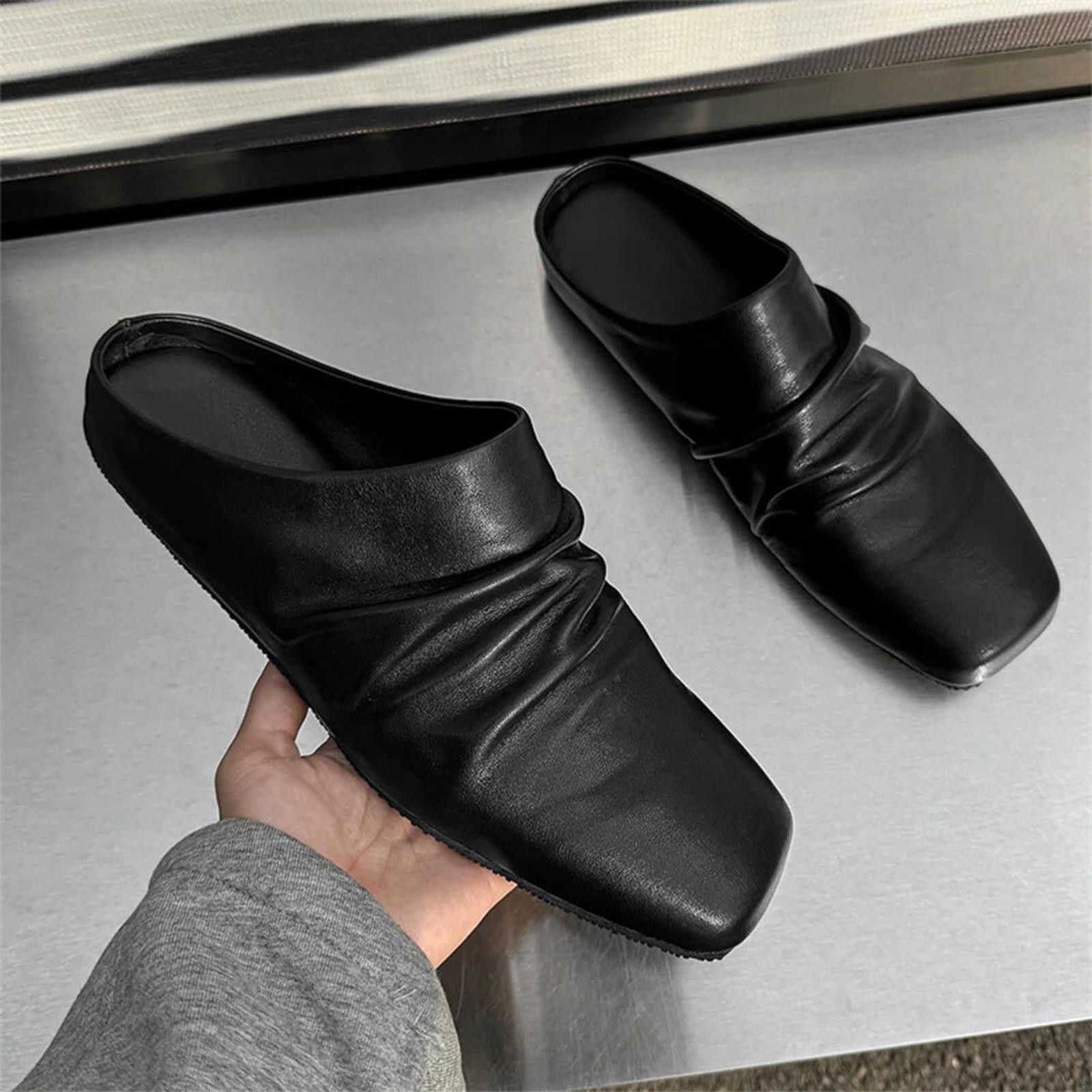 Leather Pleated Leather Slip-On Mules Size US 7 / EU 40 - 2 Thumbnail