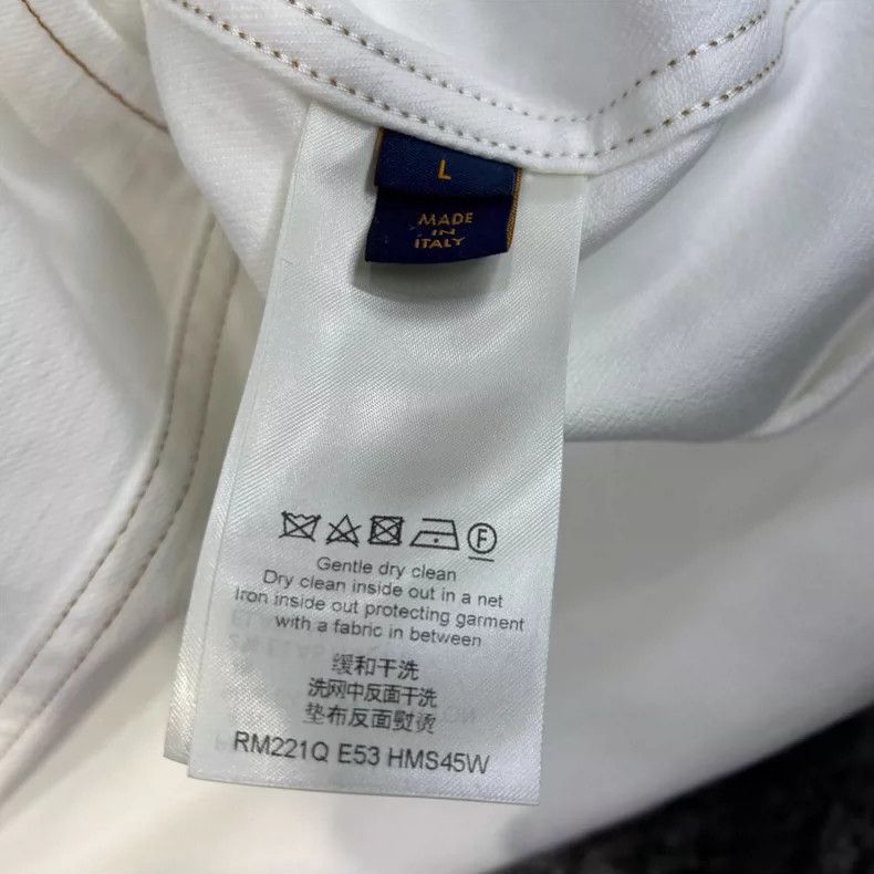 Louis Vuitton Louis Vuitton White Denim Short Sleeve Shirt with Dark Stri Size US L / EU 52-54 / 3 - 5 Thumbnail