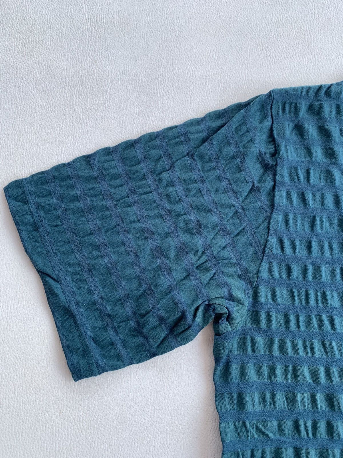 Issey Miyake Suny Madonna Gothic Stripe IsseyStyle Japanese Green Tshirt Size US M / EU 48-50 / 2 - 3 Thumbnail