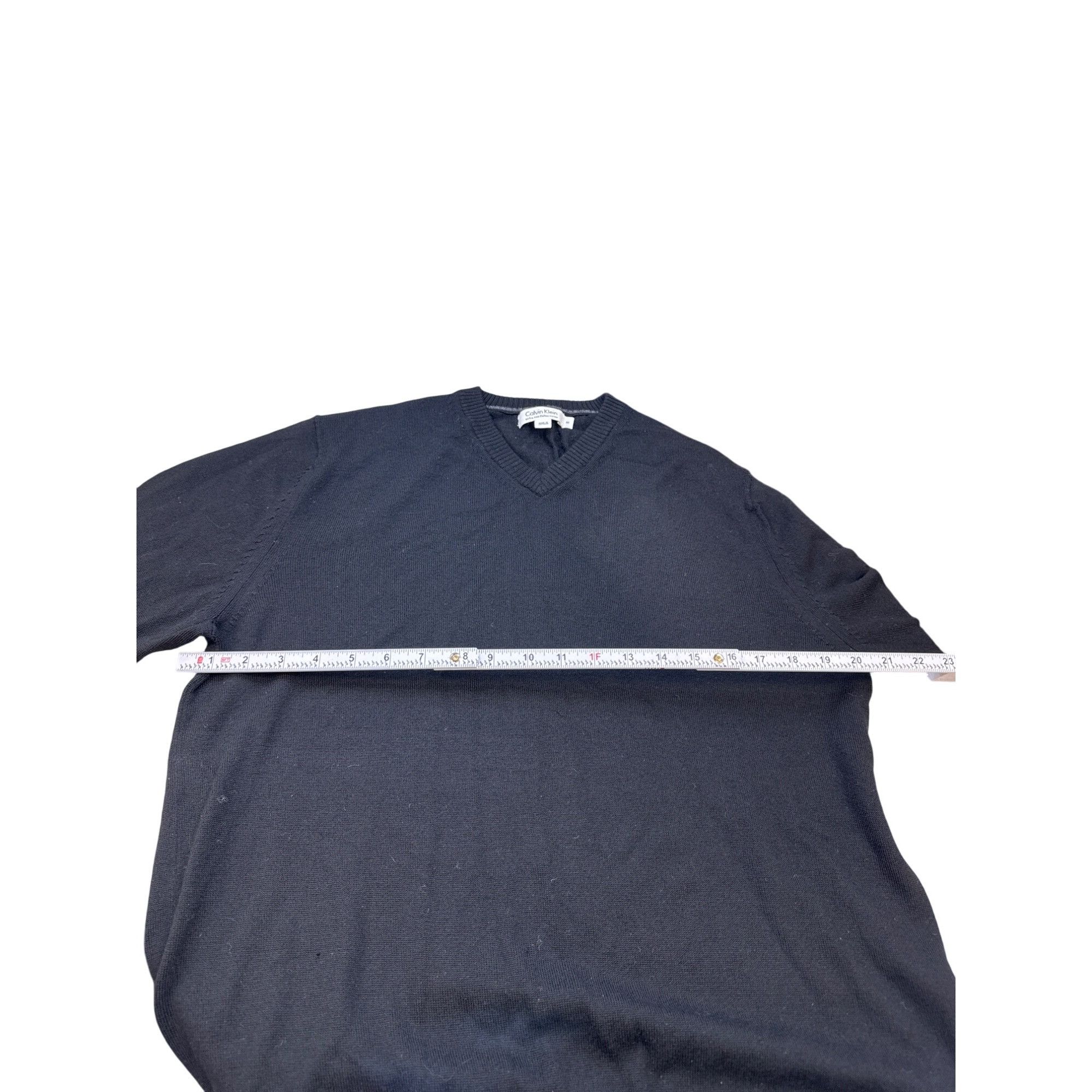 Calvin Klein Calvin Klein Mens Extra Fine Italian Merino Wool Black V-Nec Size US M / EU 48-50 / 2 - 6 Thumbnail