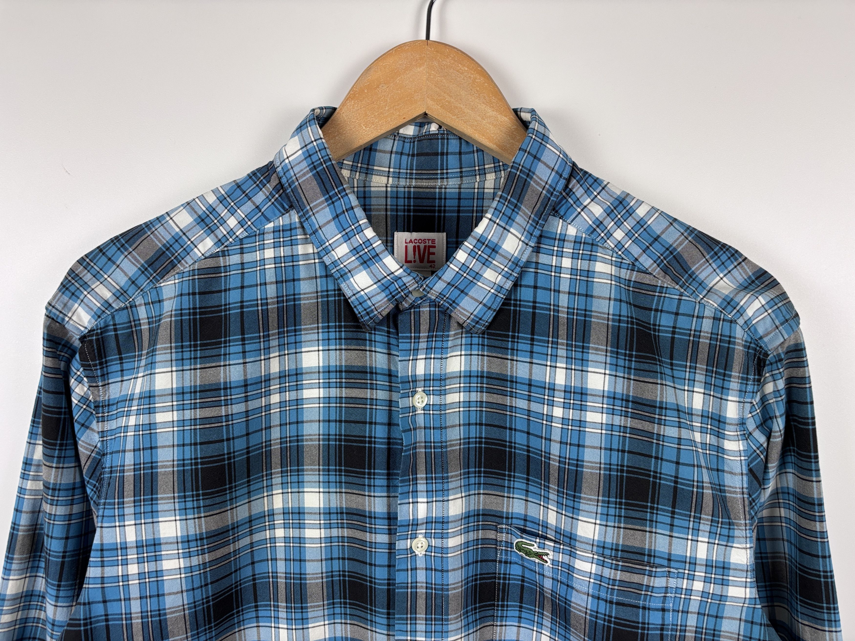 Lacoste Lacoste Live Flannel Plaid Button Down Shirt Regular 42 (L) Size US L / EU 52-54 / 3 - 2 Thumbnail