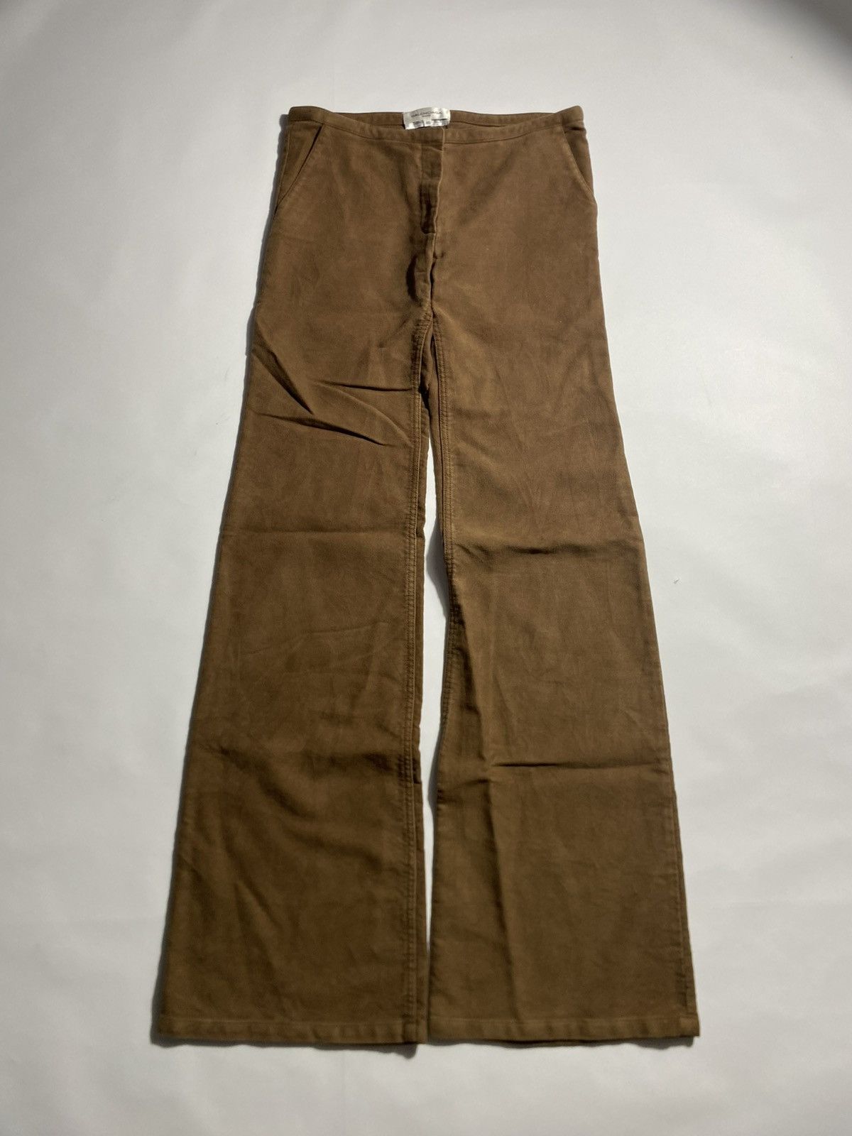 Balenciaga VINTAGE BALENCIAGA BRUSHED COTTON LOW RISE WIDE LEG TROUSER Size 32" / US 10 / IT 46 - 3 Thumbnail