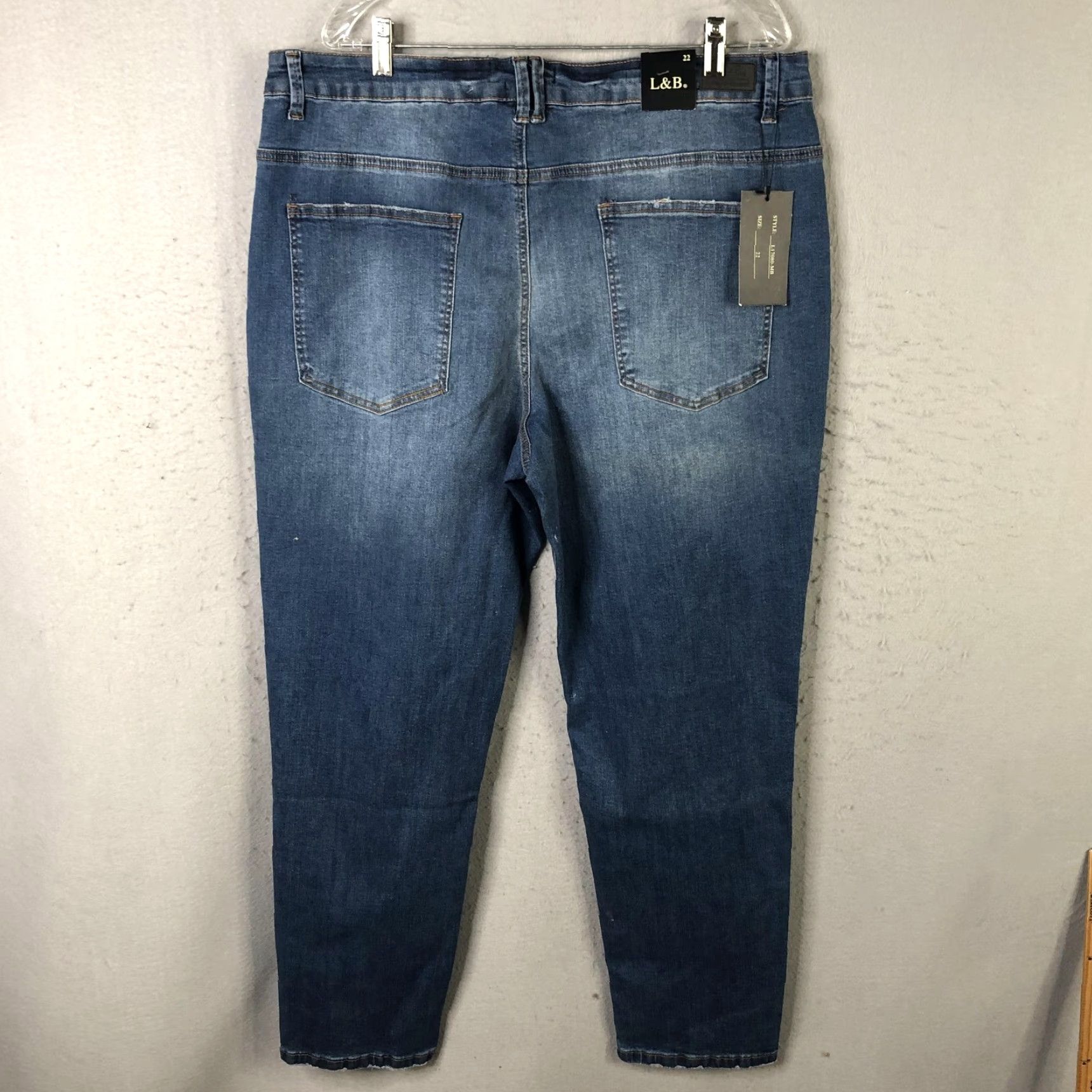 Vintage Lucky & Blessed Jeans Womens Plus 22 Blue Boyfriend High Rise Stretch Denim Size 40" / US 18 - 3 Thumbnail
