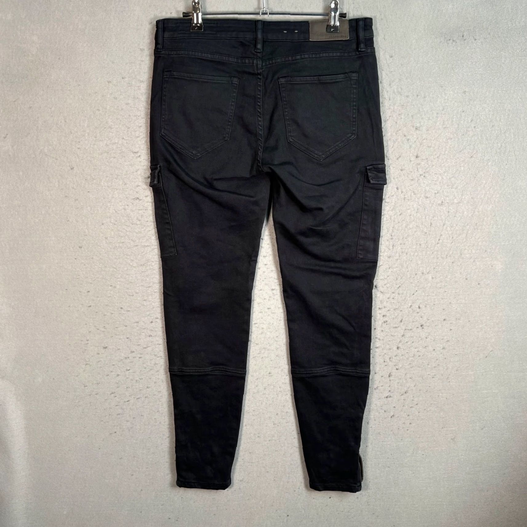 Allsaints AllSaints Womens 30 Gwen Skinny Cargo Jeans Black Cotton Blend Pants Size 30" / US 8 / IT 44 - 2 Thumbnail