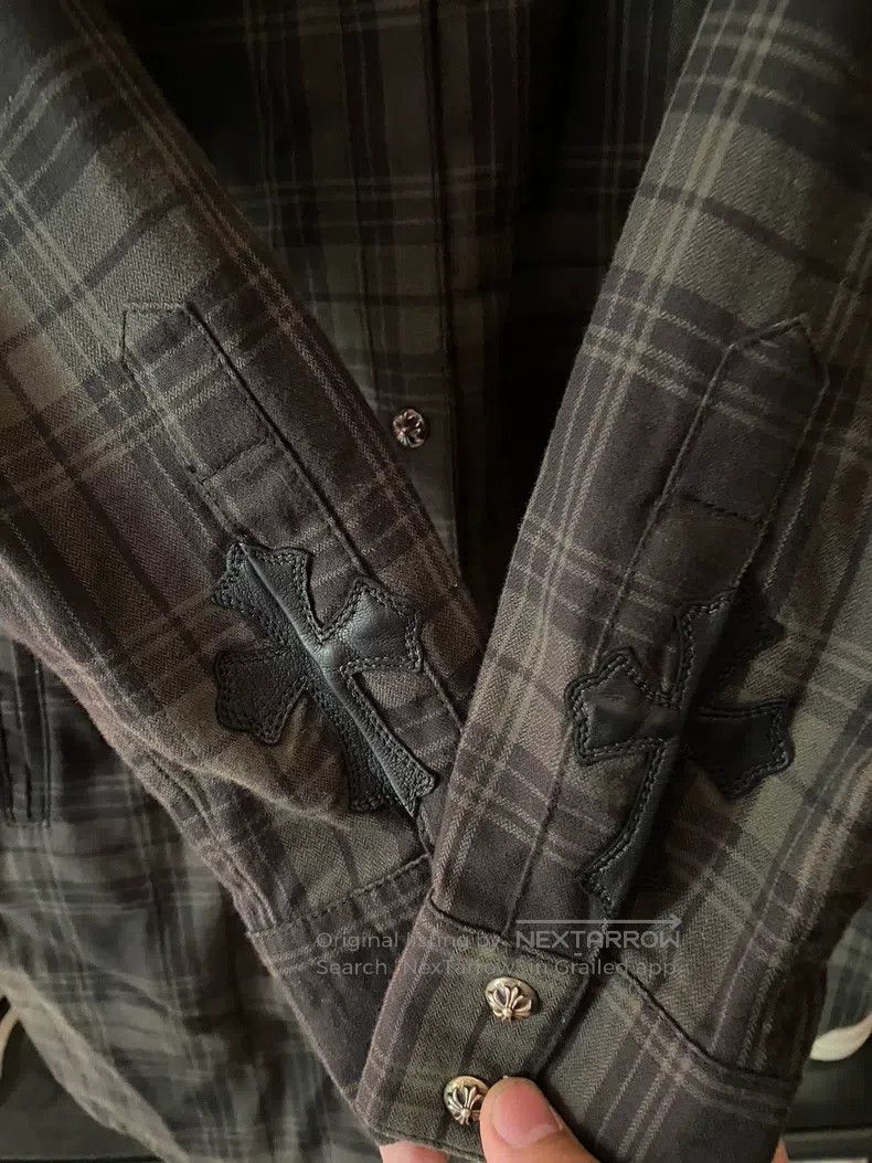 Chrome Hearts CHROME HEARTS Size S Grey checkered silver button shirt Size S / US 4 / IT 40 - 3 Thumbnail