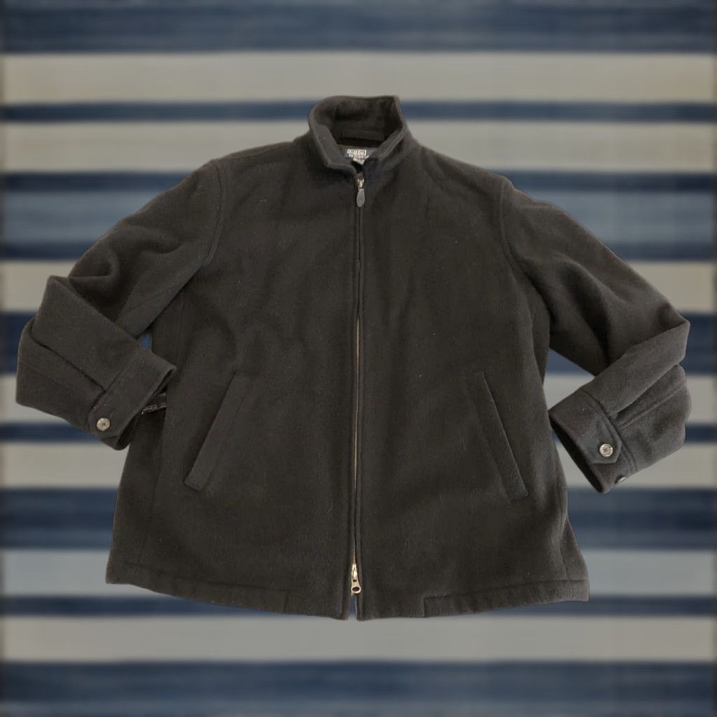 Polo Ralph Lauren Polo Ralph Lauren Bomber Jacket Black Wool/Nylon Mens Large Regular Full Zip Solid 29" Length 24" Pit to Pit Size US L / EU 52-54 / 3 - 1 Thumbnail