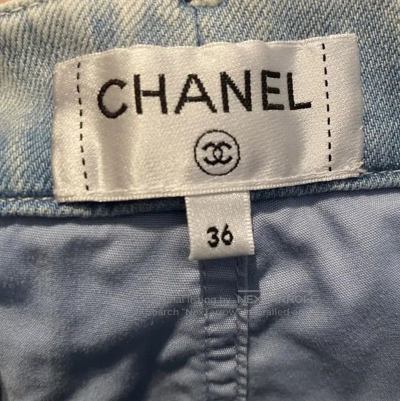 Chanel Chanel Summer Light Blue Cotton Logo Shorts . Size 26" / US 2 / IT 38 - 4 Thumbnail