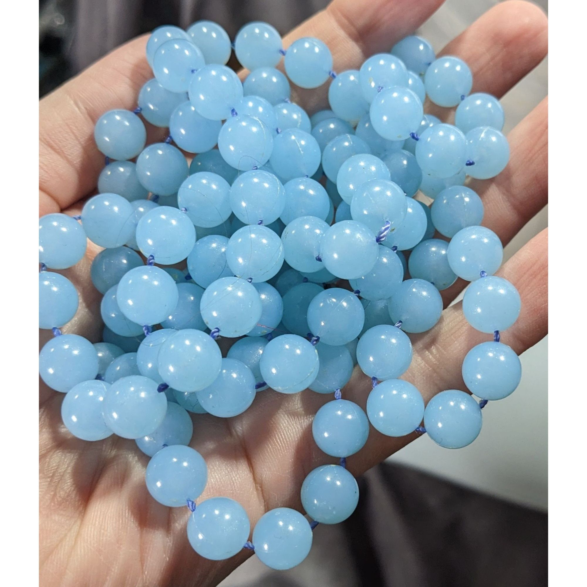 Other Casual Light Blue Extra Long Plastic Beaded Necklace Size ONE SIZE - 5 Thumbnail