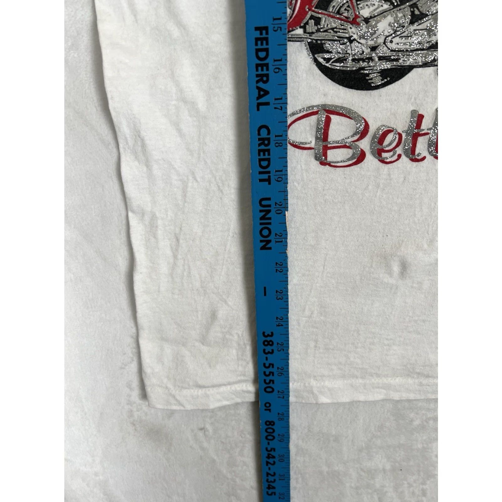 Vintage VINTAGE 1994 Betty Boop Motorcycle American Flag T-Shirt Women’s XL Fleischer White Short Sleeve Women Size XL / US 12-14 / IT 48-50 - 5 Thumbnail