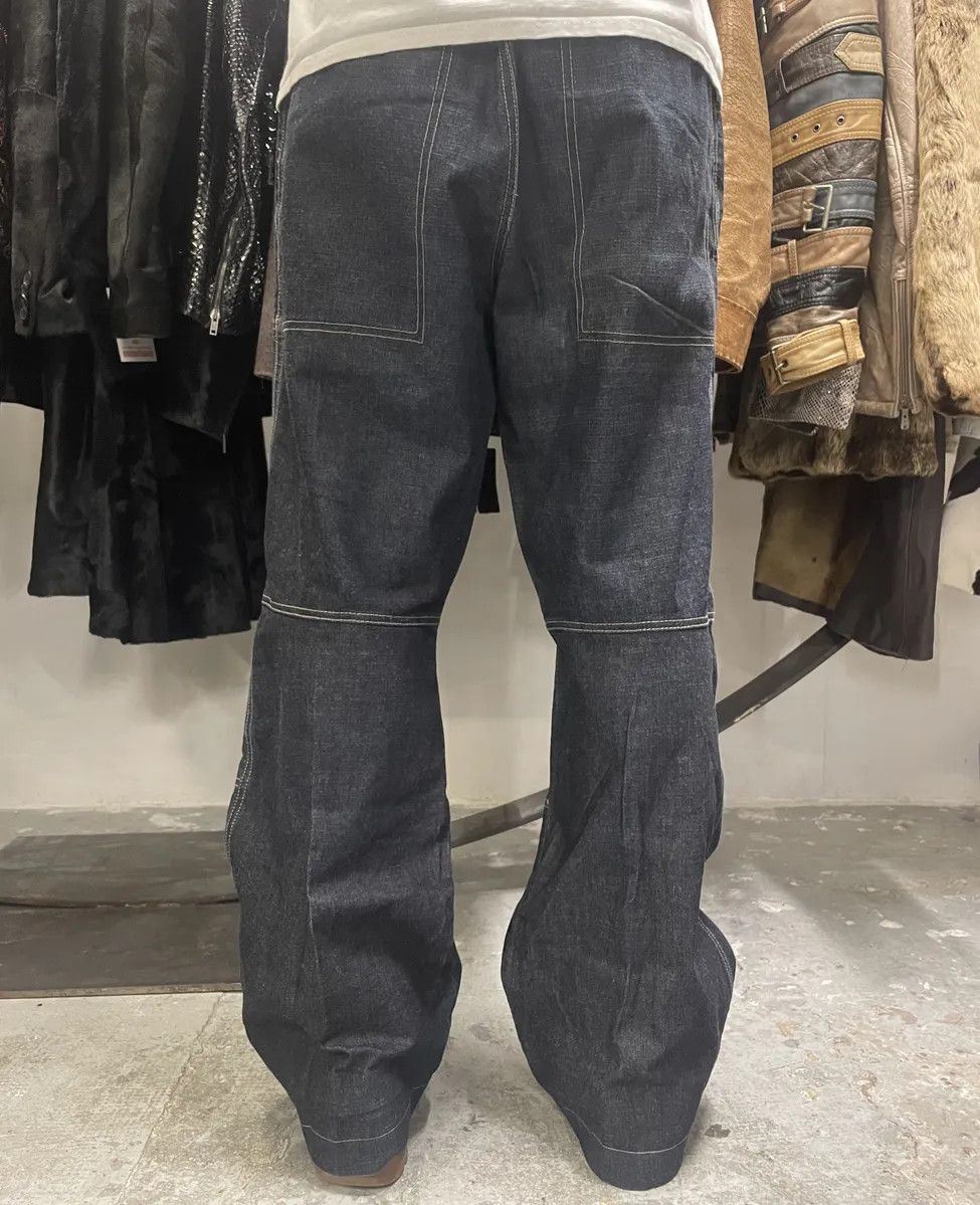 Marithe + Francois Girbaud 1990s Marithé + François Girbaud Navy Brut Large Denim Structured Jeans Size US 34 / EU 50 - 2 Thumbnail