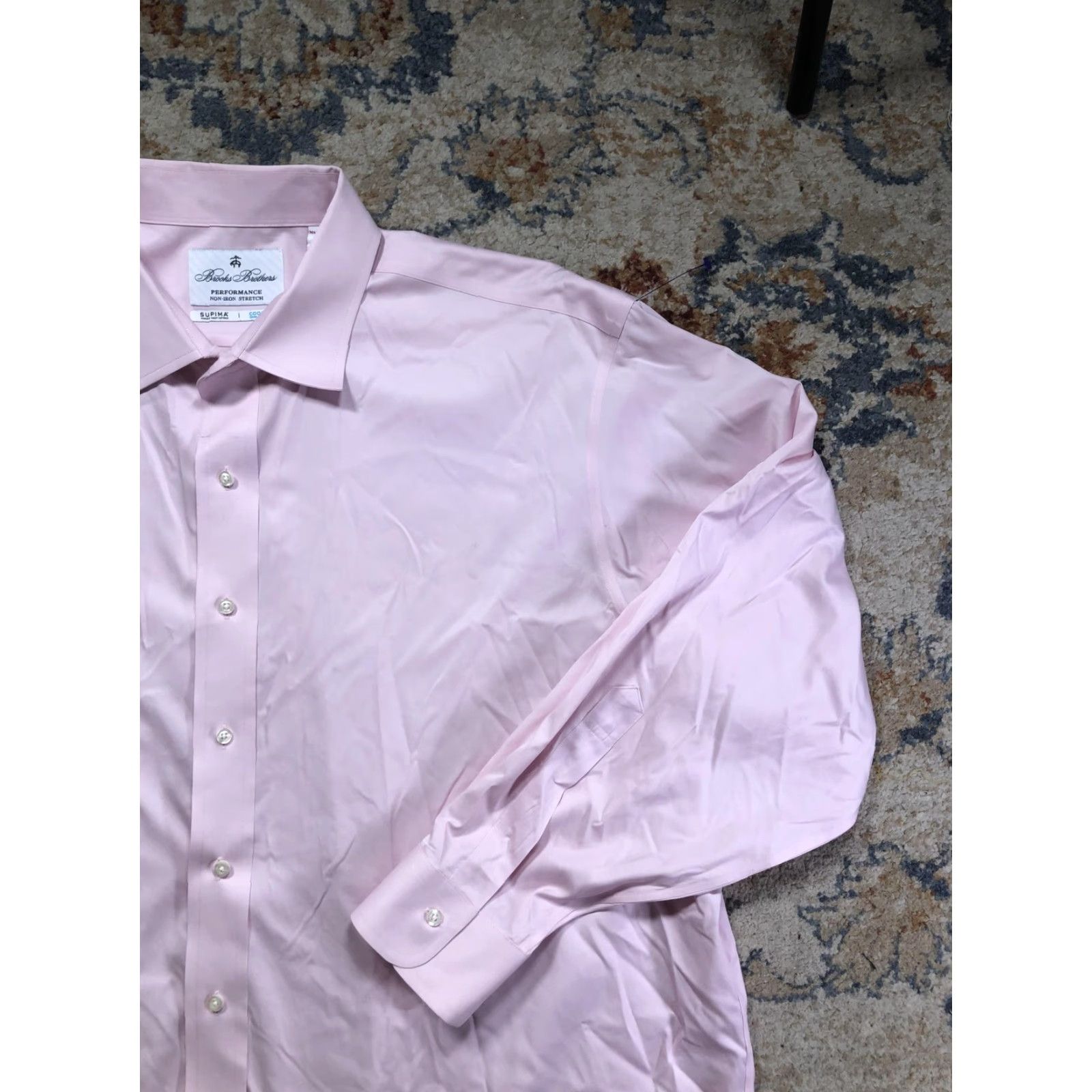 Brooks Brothers Brooks Brothers Dress Shirt Mens 18 35 Pink Performance Non-Iron Stretch Shirt Womens? Size 48R - 4 Thumbnail