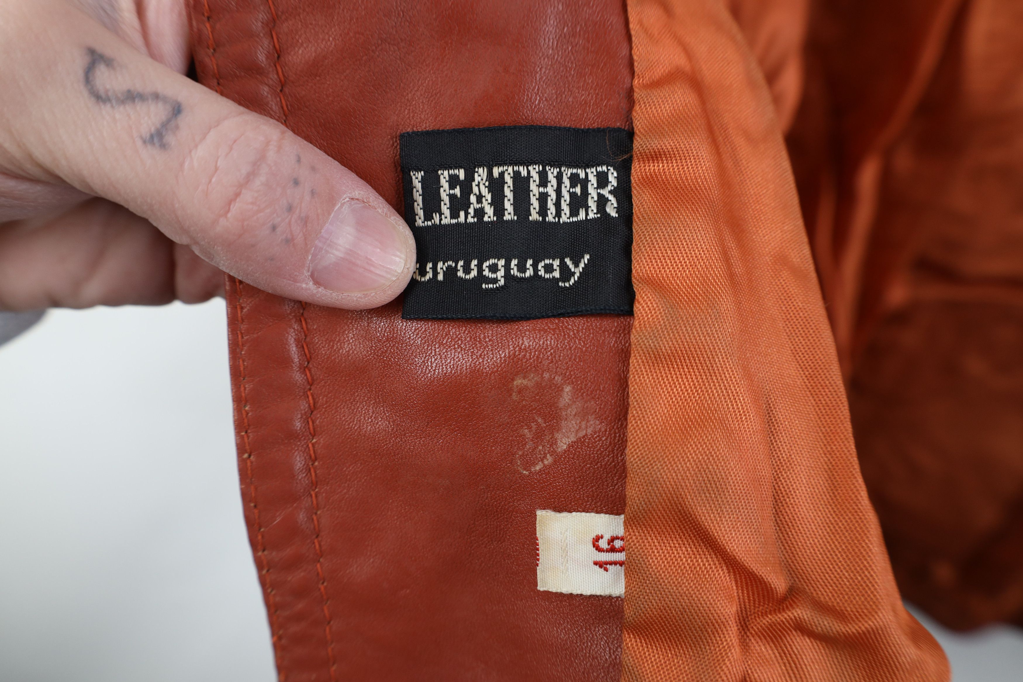 Vintage Vintage 70s Streetwear Western Collared Leather Jacket Coat Size XXL / US 16-18 / IT 52-54 - 14 Thumbnail